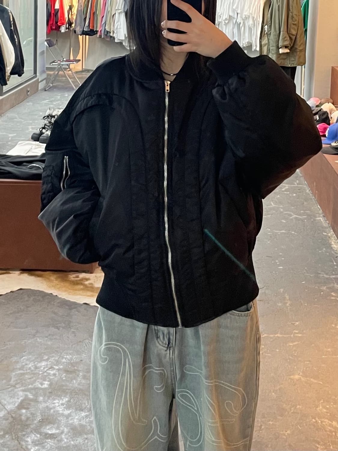 Y 오피셜 블랙 봄버 자켓 H1749 상품이미지1