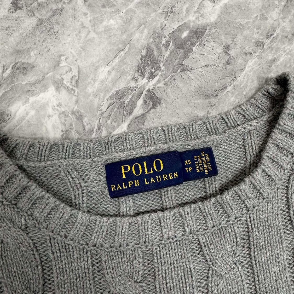 폴로 랄프로렌 그레이 꽈배기 여성 니트(XS) 상품이미지3