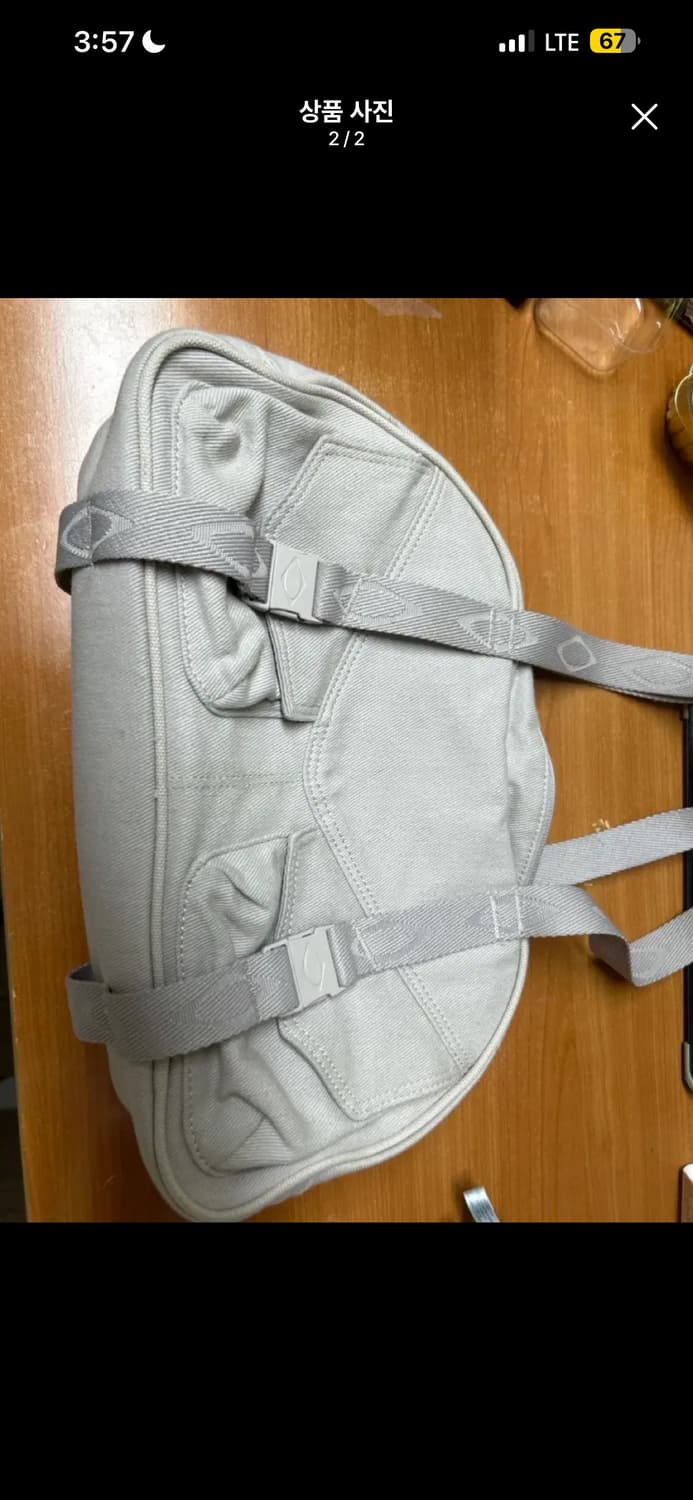 미스치프 롬버스 볼링백 라이트 핑크 그레이 상품이미지2