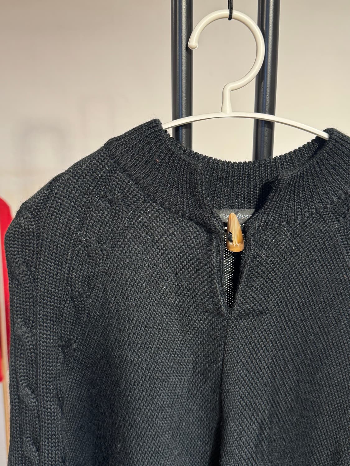 빈티지 블랙 니트 폰초 (Poncho) 상품이미지7