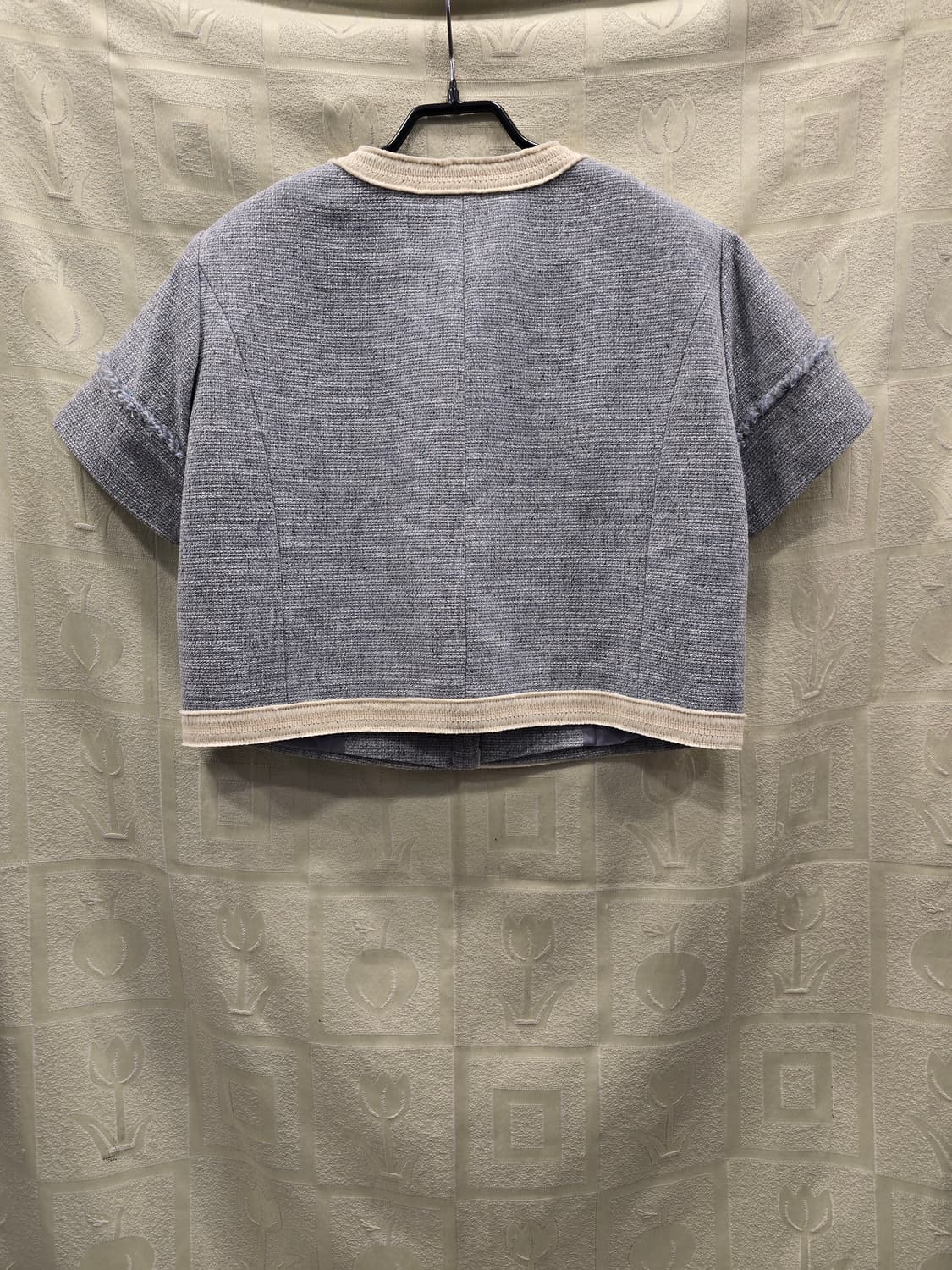 프론트로우 트위드 크롭 자켓 라이트 블루 44~55 상품이미지5