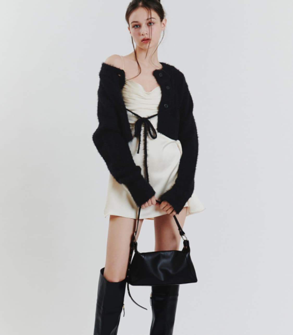 페인오어플레져 엔젤라 니트 가디건 블랙 상품이미지2