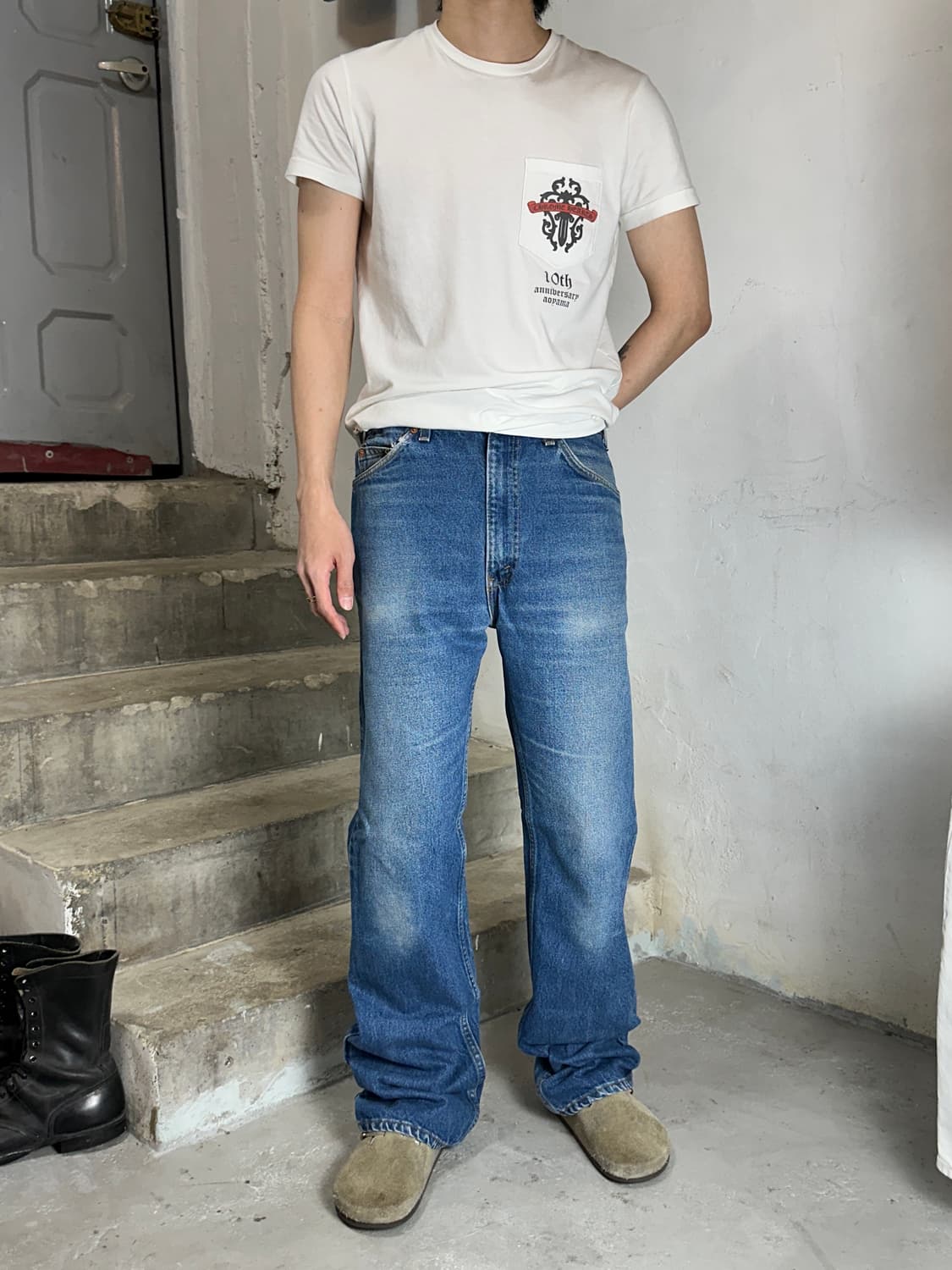 90's USA Made 빈티지 리바이스 517 오렌지탭 부츠컷 플레어진 상품이미지2