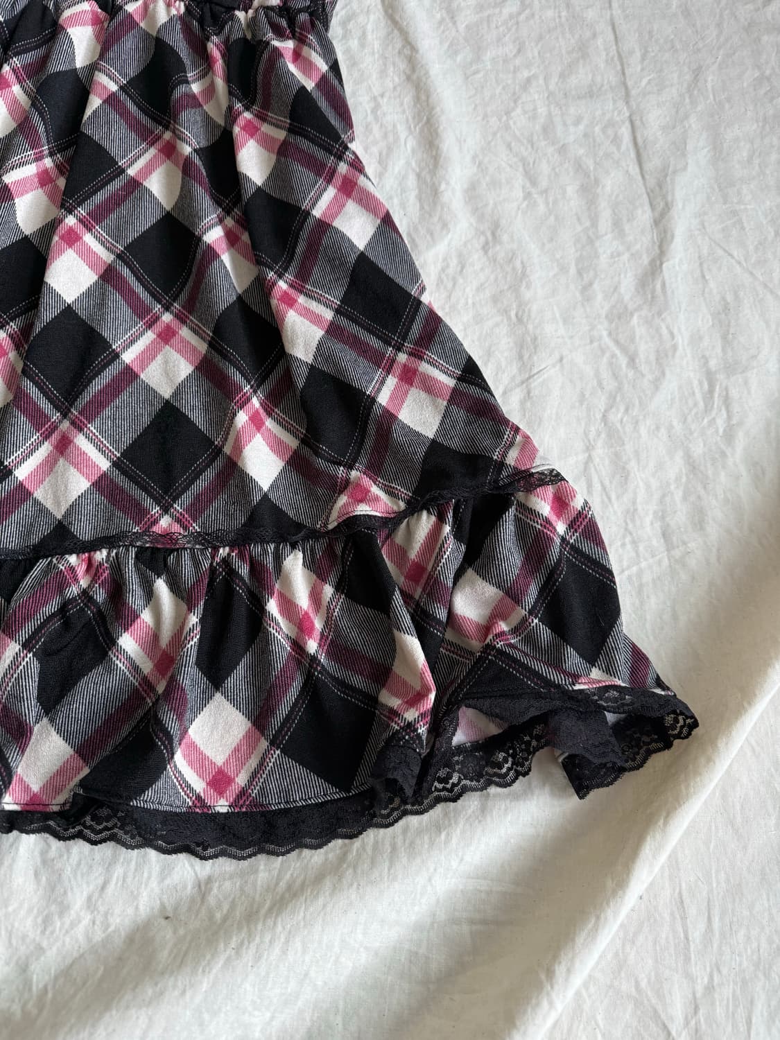 체리핑크 캐캐체 체크 미니 원피스 상품이미지5