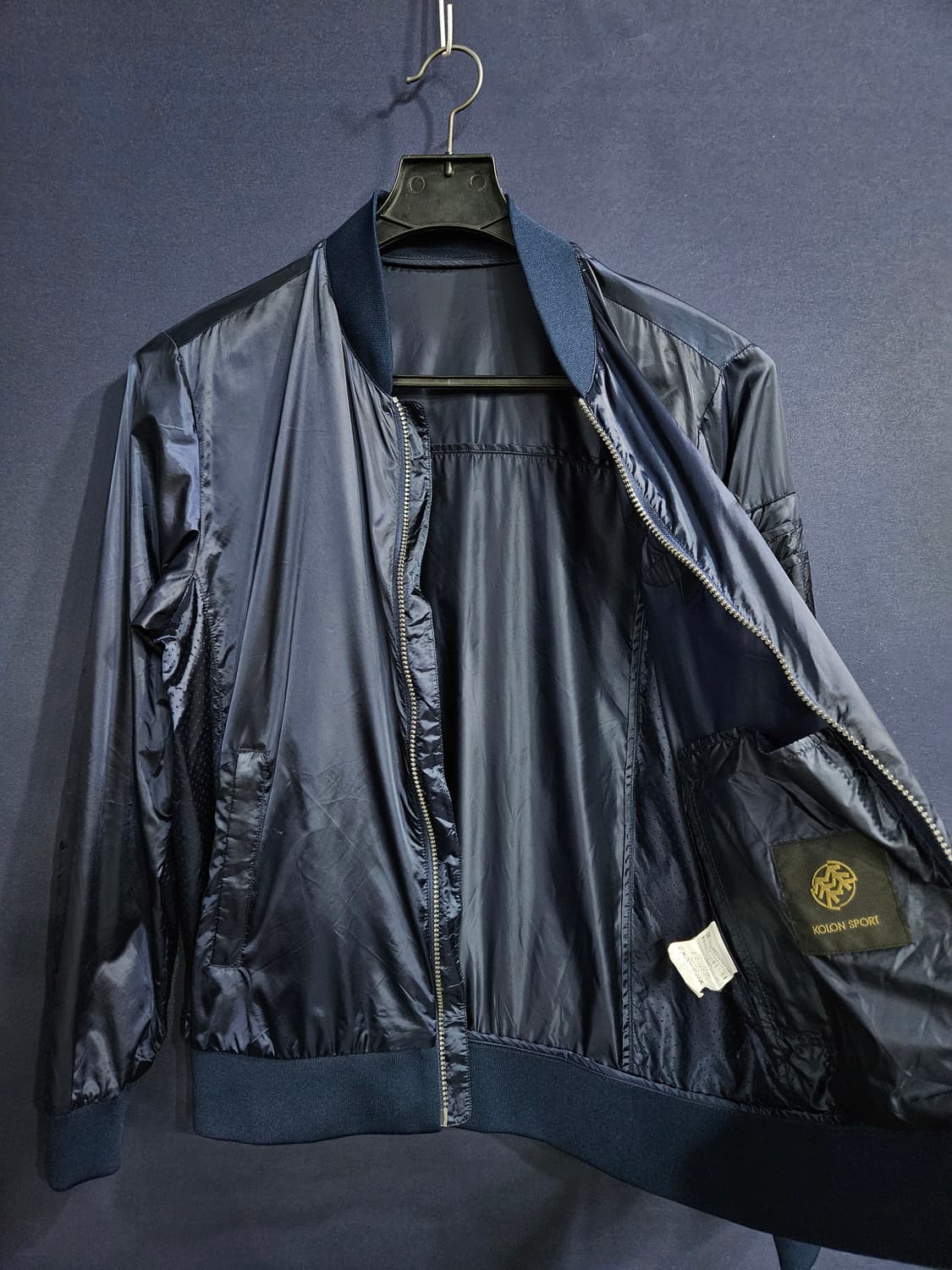 코오롱스포츠 유광 네이비 남성 100 바람막이 항공점퍼  상품이미지8