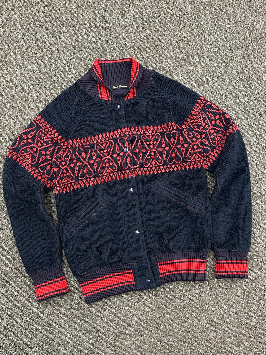 OS)Hysteric Glamour 빈티지 타월 니트 바시티 자켓 상품이미지4