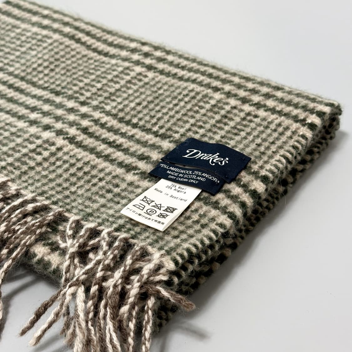 [Drakes] 드레익스 트위드 머플러(그린&베이지) 상품이미지4