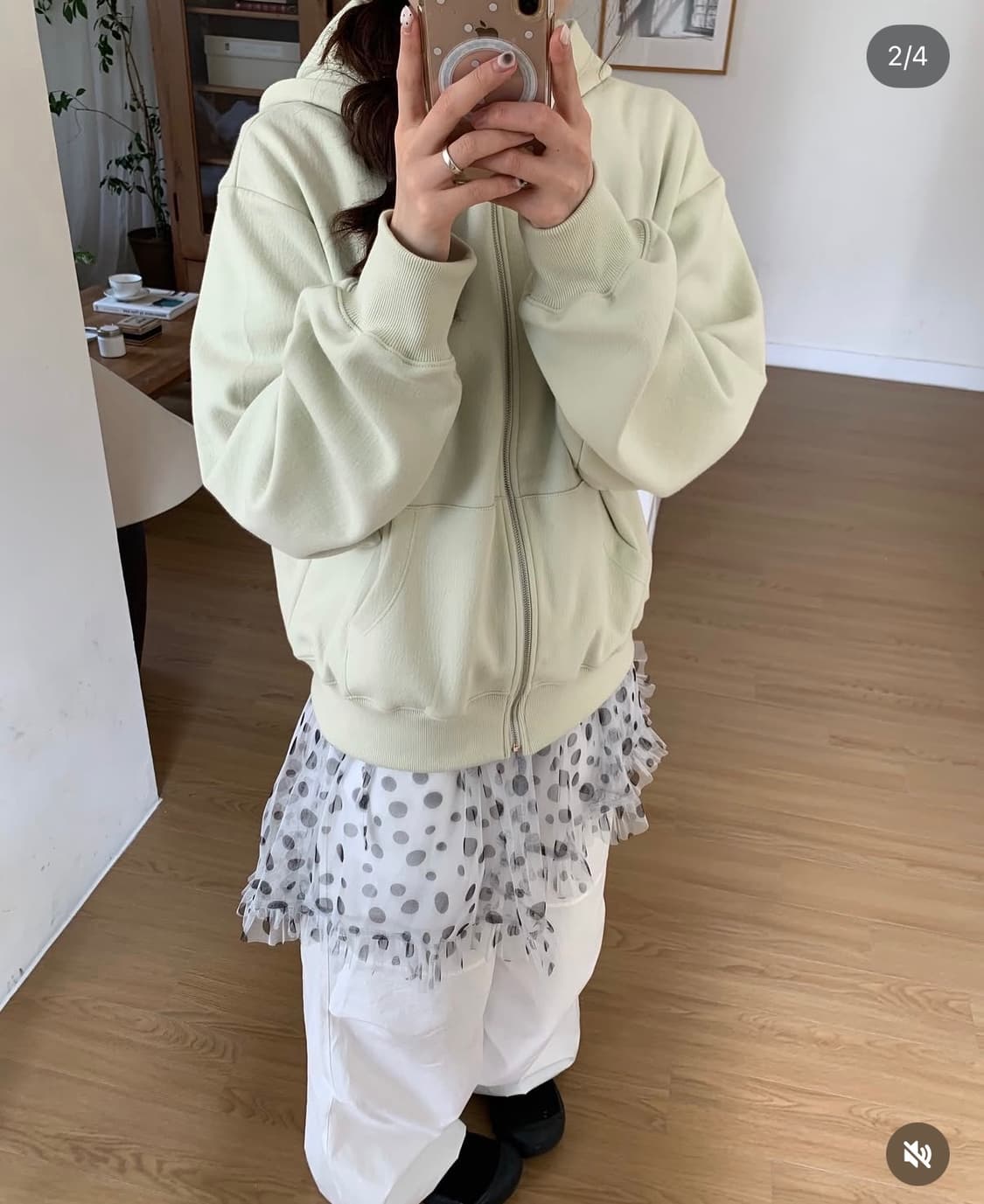 메론색 후드집업 상품이미지2
