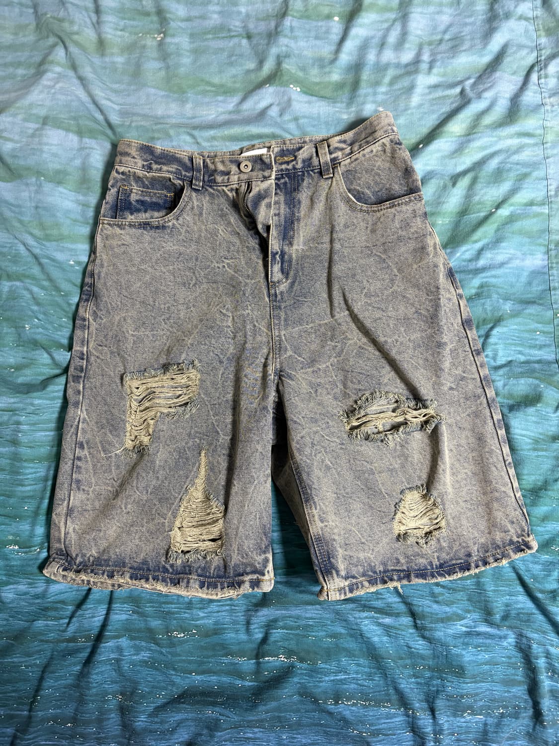 스키즘 인듀싱 데미지 데님 쇼츠 상품이미지1