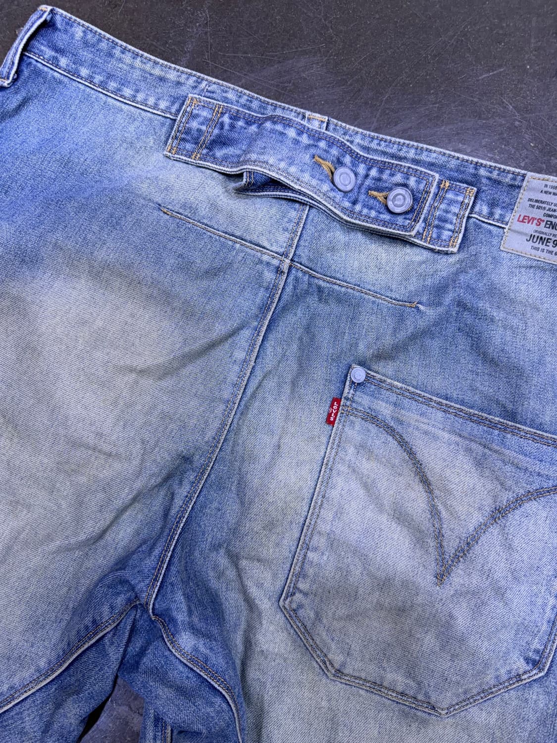 리바이스 엔지니어드진 백 벨트 빈티지 워싱 반바지 데님팬츠 36 상품이미지7