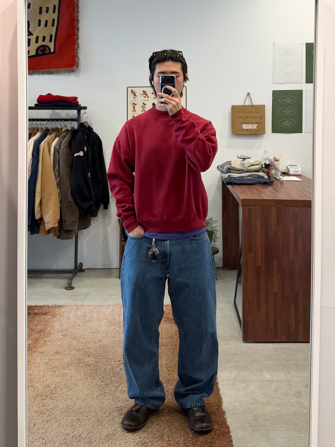 80s Fruit of the loom 빈티지 플레인 스웻셔츠 (USA) 상품이미지2