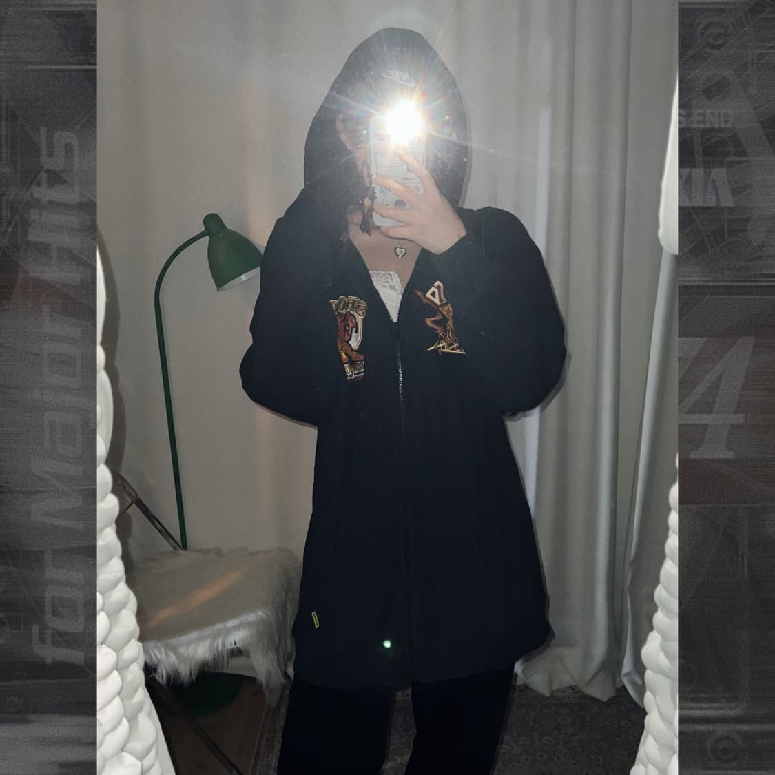 오버핏 빅로고 펑크 후드 집업 상품이미지5