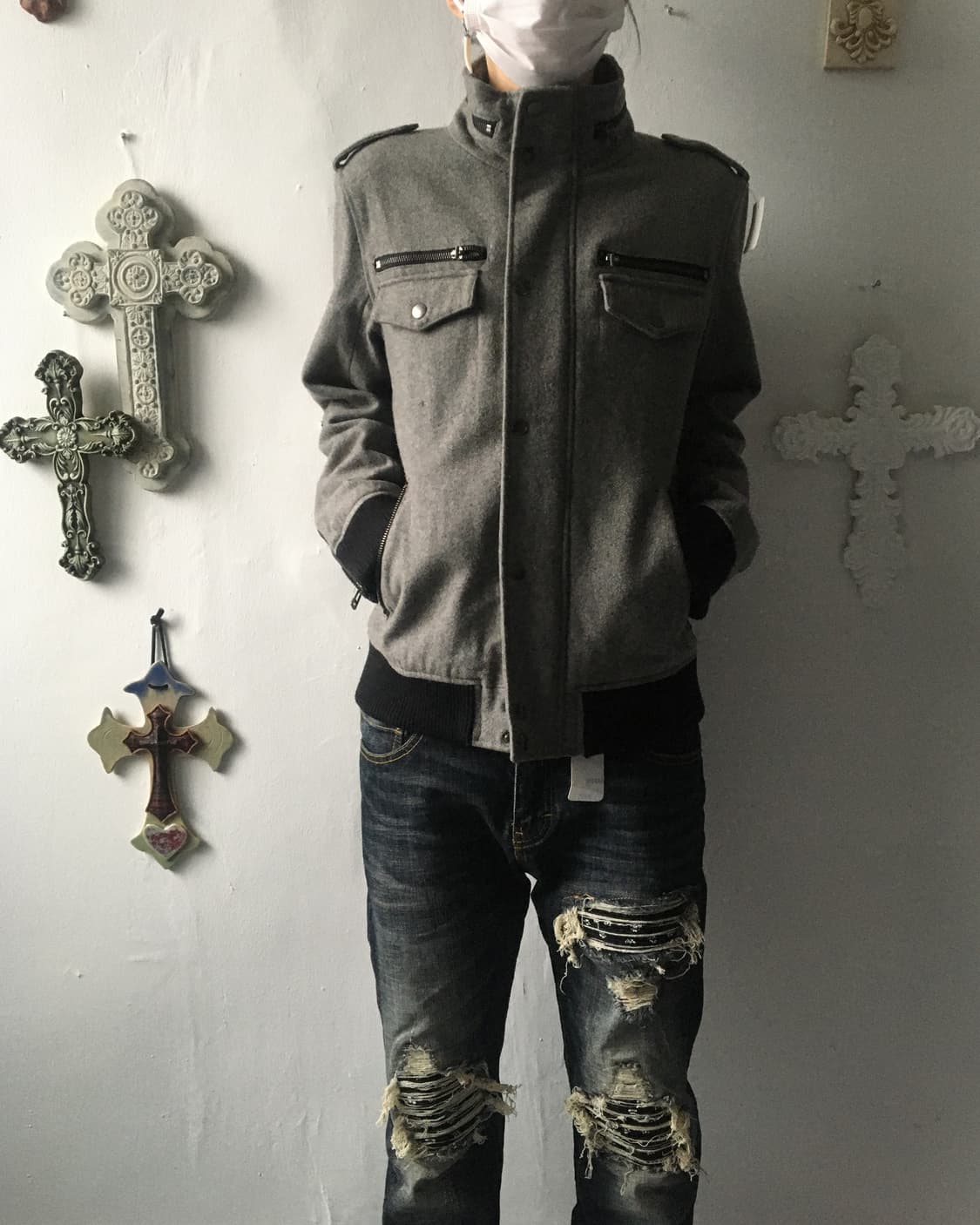 High neck woolen jacket 상품이미지7