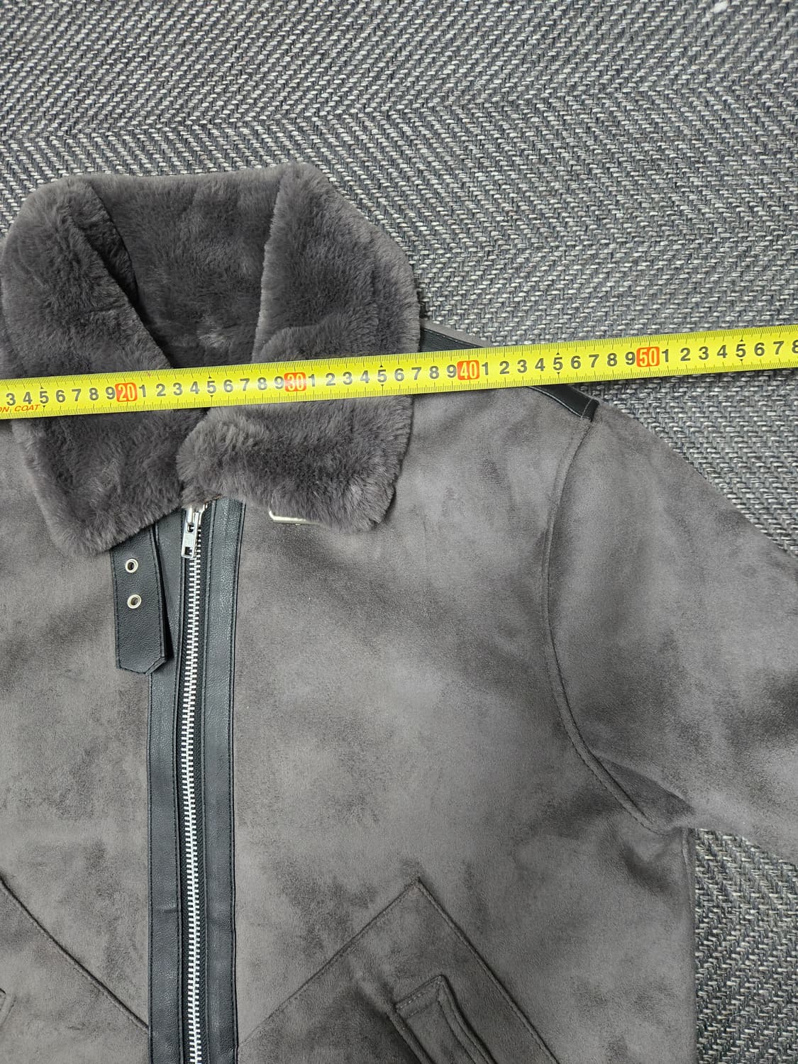 도프제이슨 솔리드 스웨이드 무톤 자켓 무스탕 그레이 상품이미지6