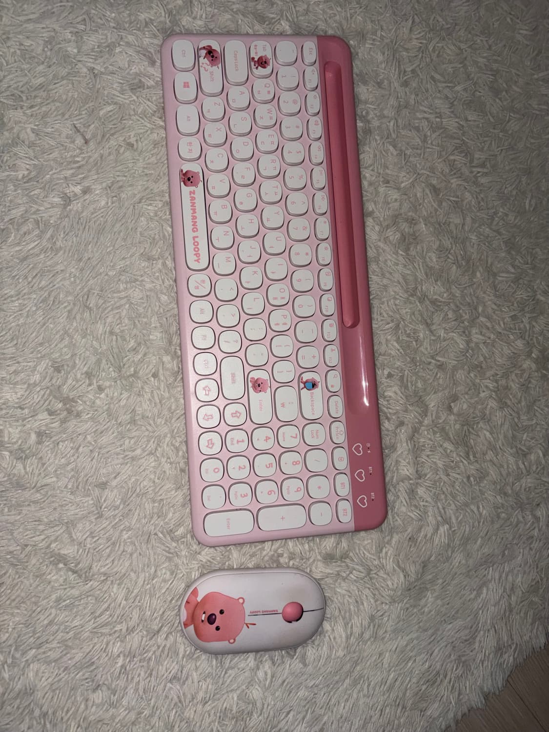 잔망루피 핑크 무선 키보드마우스 세트 상품이미지7