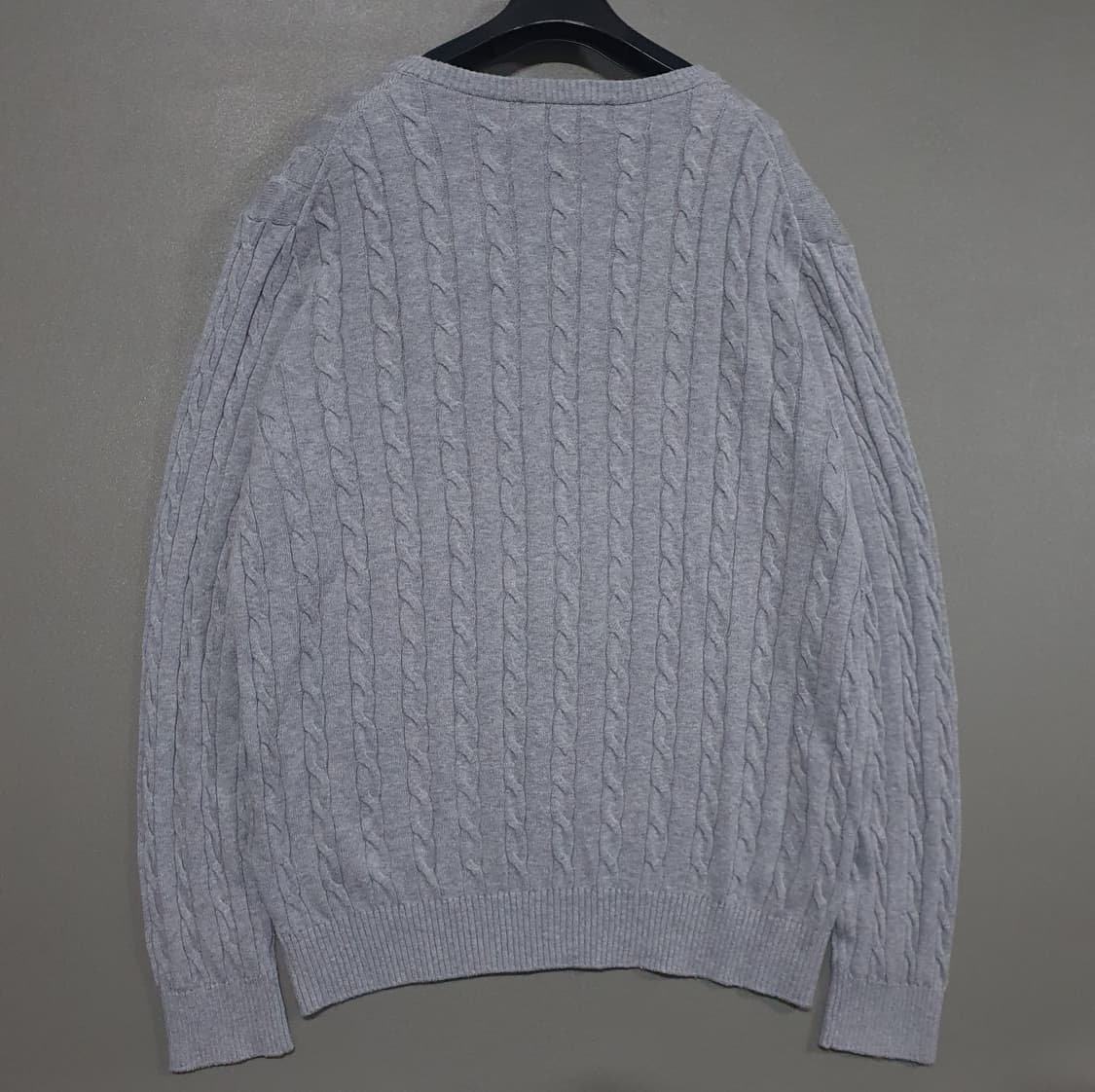 105) 브룩스브라더스 신형 22ss 케이블 니트 꽈배기 스웨터 그레이 상품이미지9