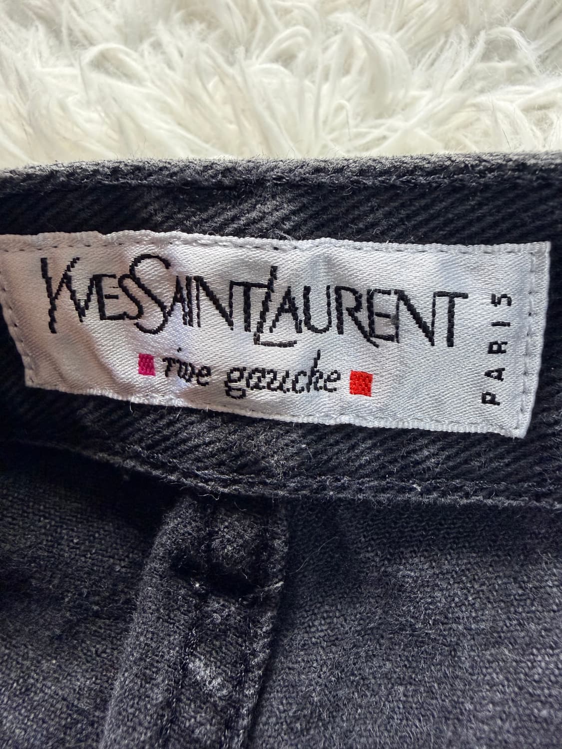 [Made in Italy] 입생로랑 리브고쉬 빈티지 로고 자수 데님 팬 상품이미지4