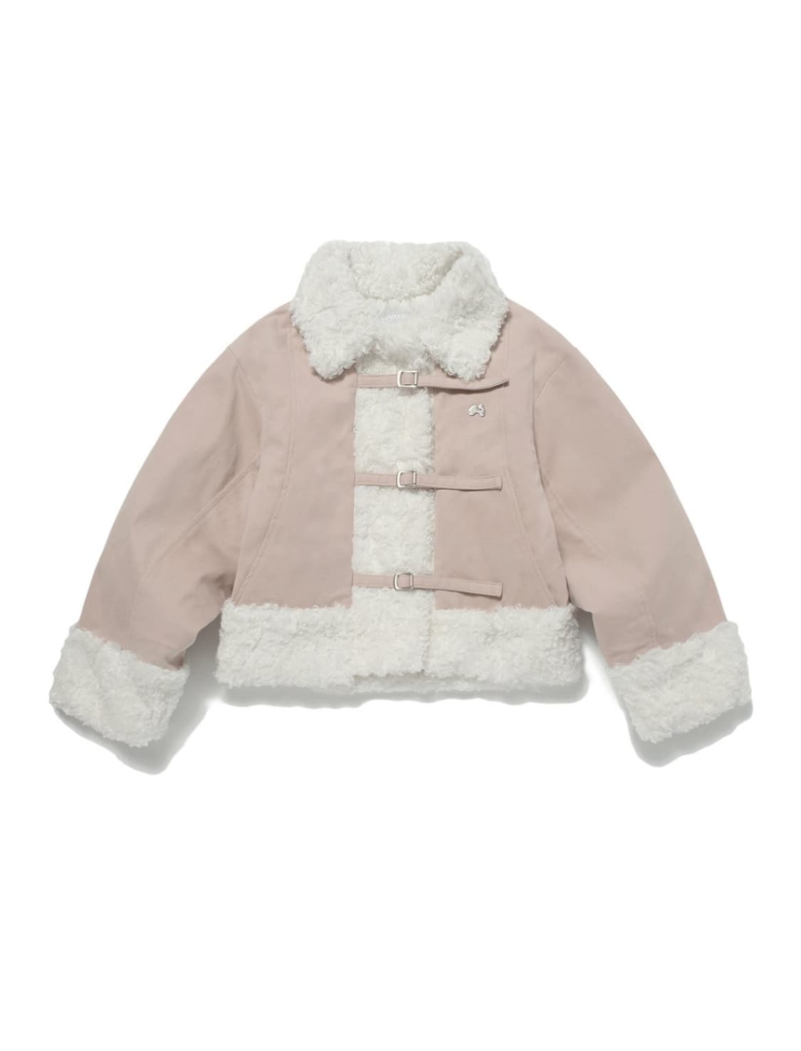 허그유어스킨 웬디 무스탕 시어링 퍼 자켓 애쉬핑크 상품이미지1