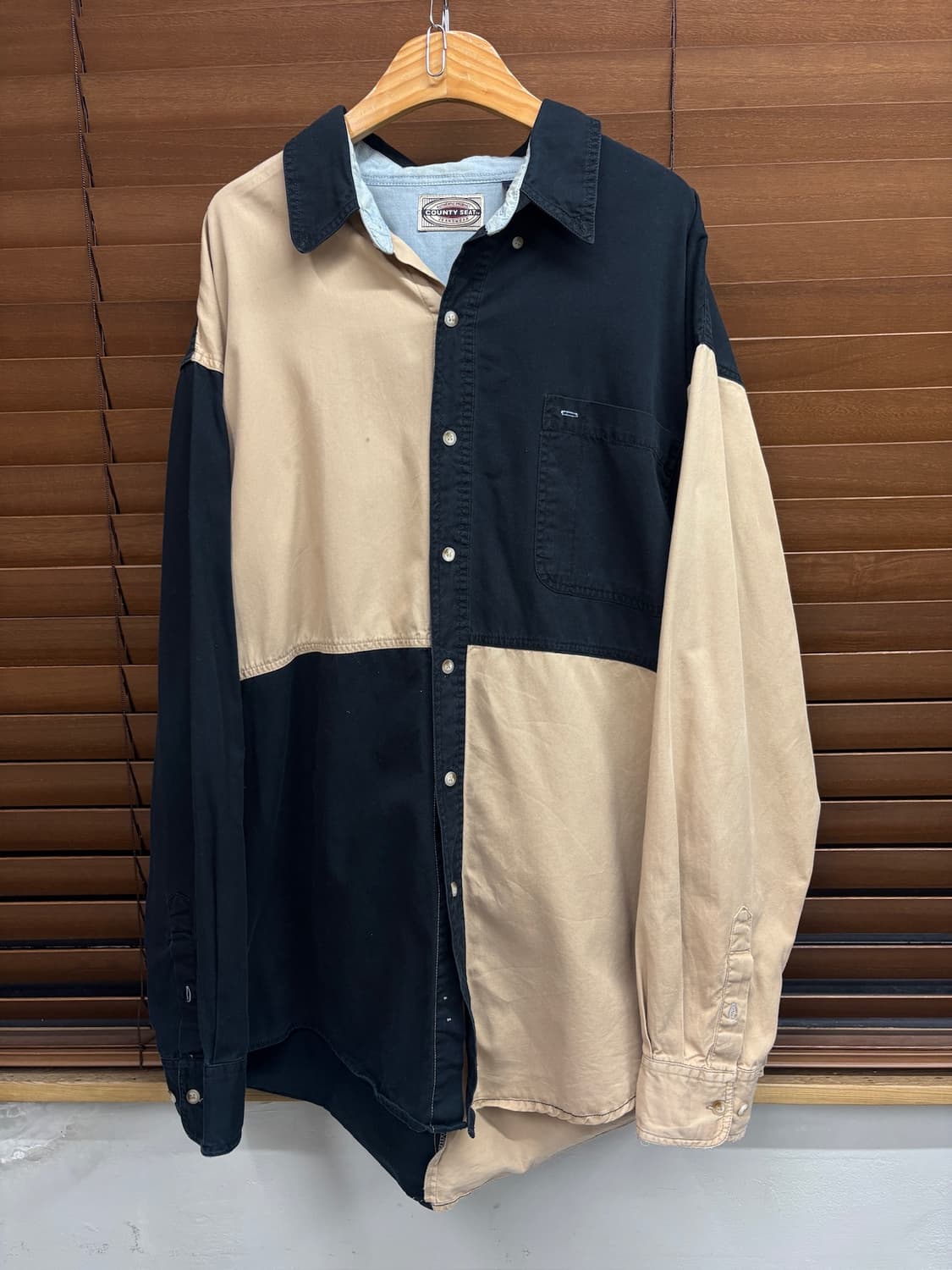 County Seat 카운티 시트 컬러블록 데님 빈티지 셔츠 상품이미지1