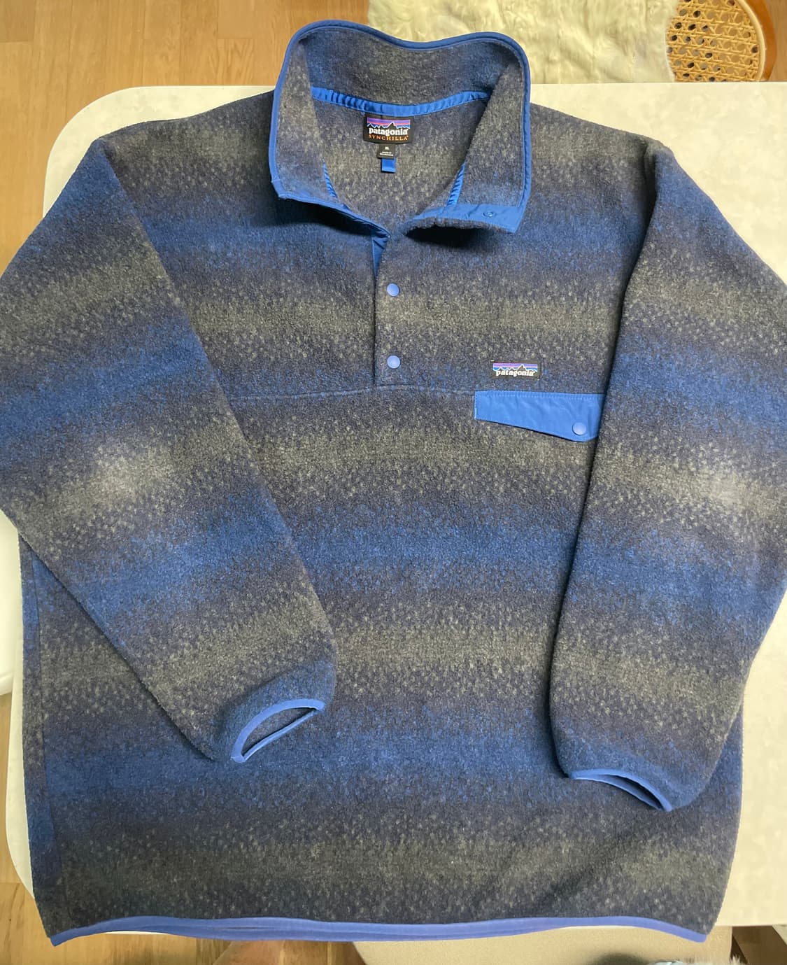 파타고니아 신칠라 XL 헤비웨이트 Gem Stripe New Navy 상품이미지1