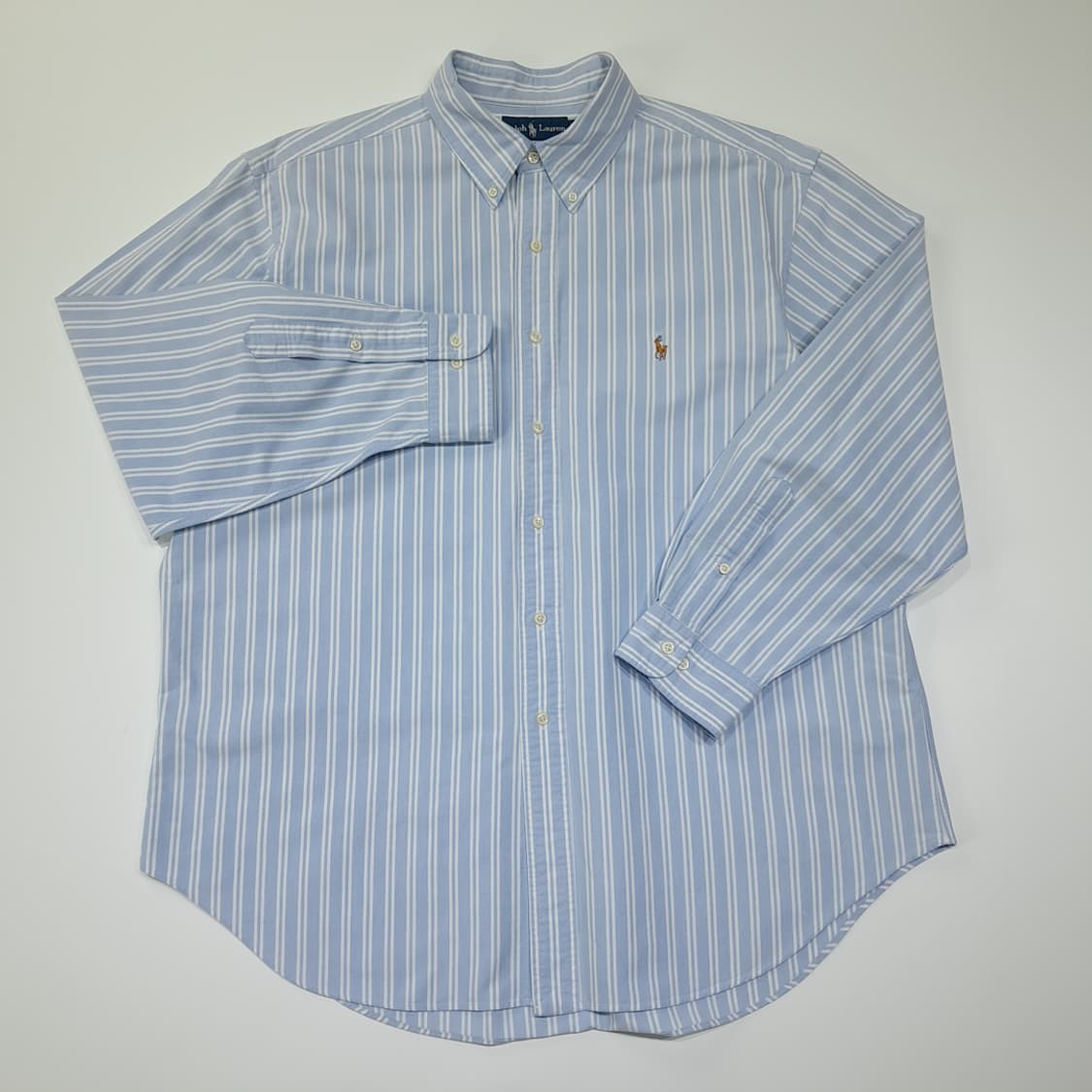 CN992 XL 폴로 랄프로렌 블루 스트라이프 긴팔 셔츠 남방 상품이미지2