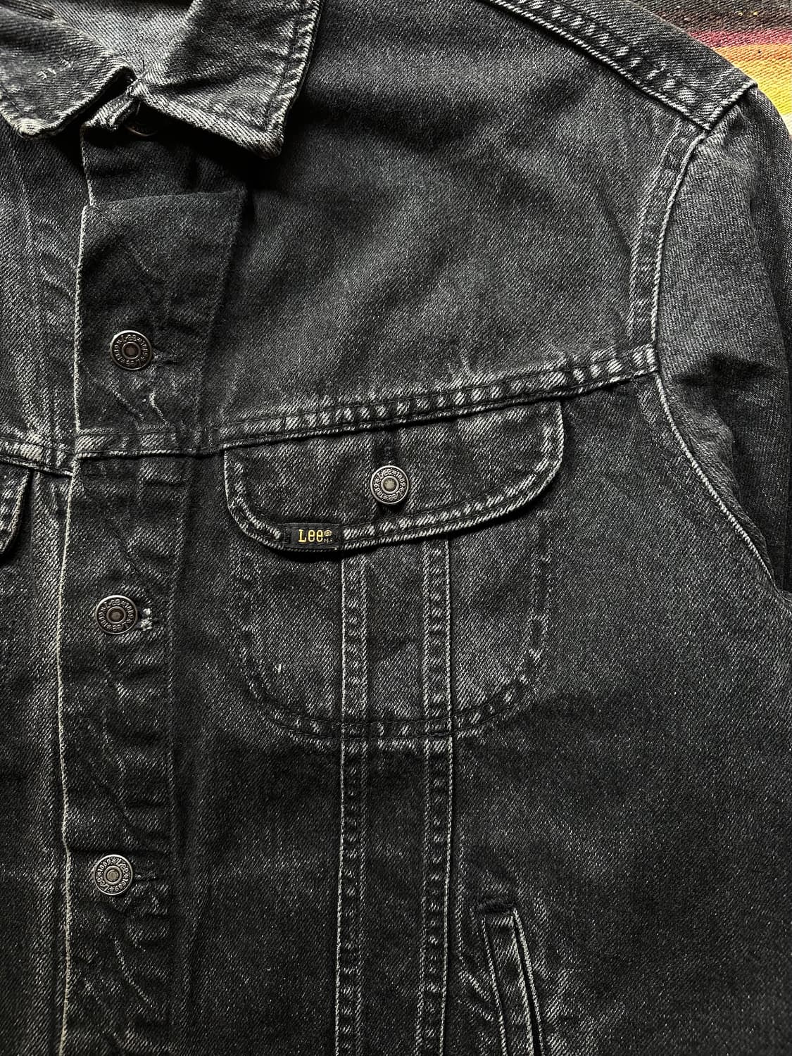 80s LEE 200 Vintage Black Denim Jacket 상품이미지4