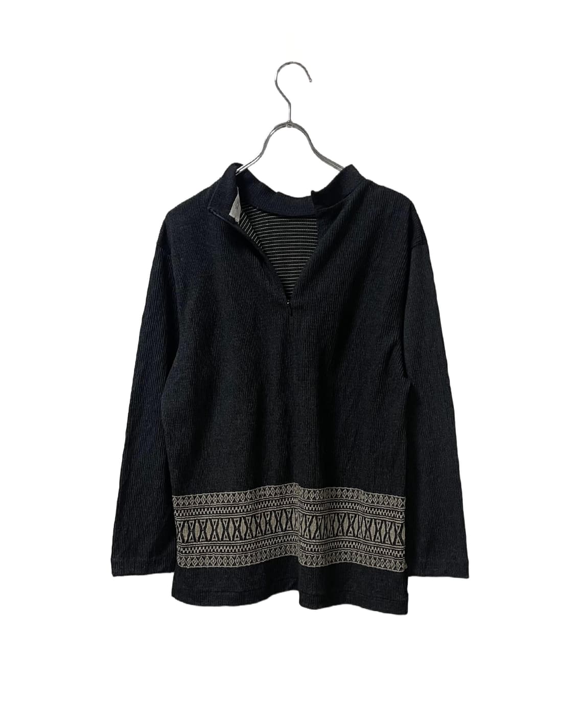 Folk Pattern Ribbed Half-neck Knit 상품이미지7