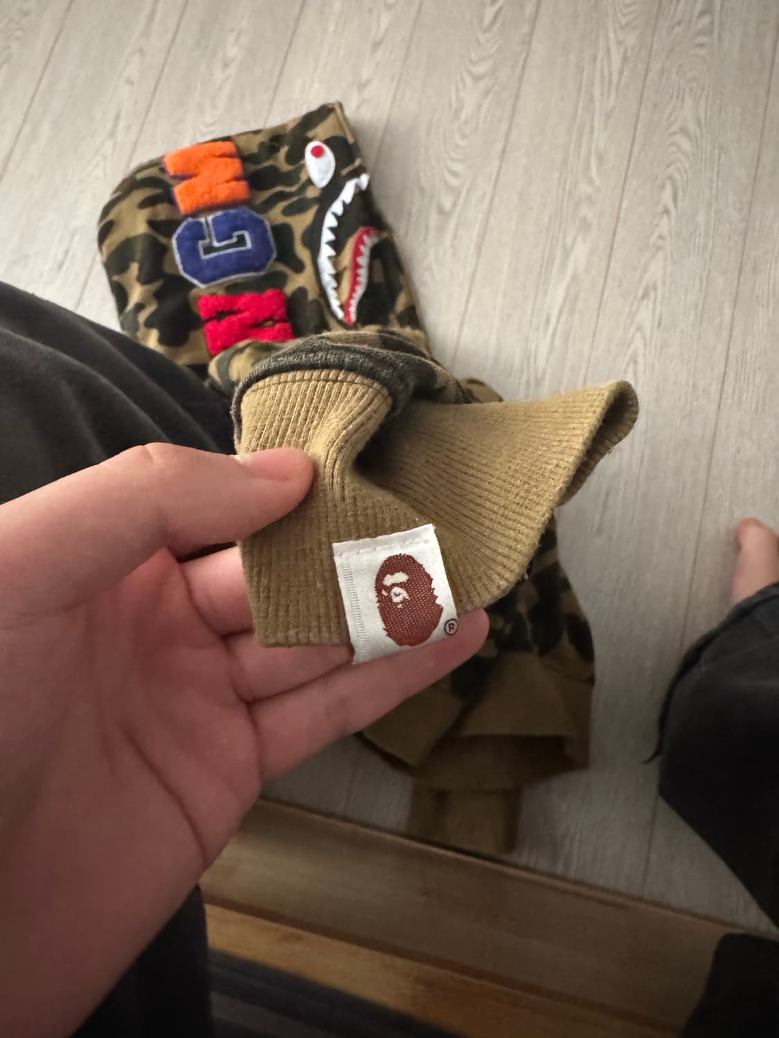 베이프 녹계 후드집업 L 상품이미지4