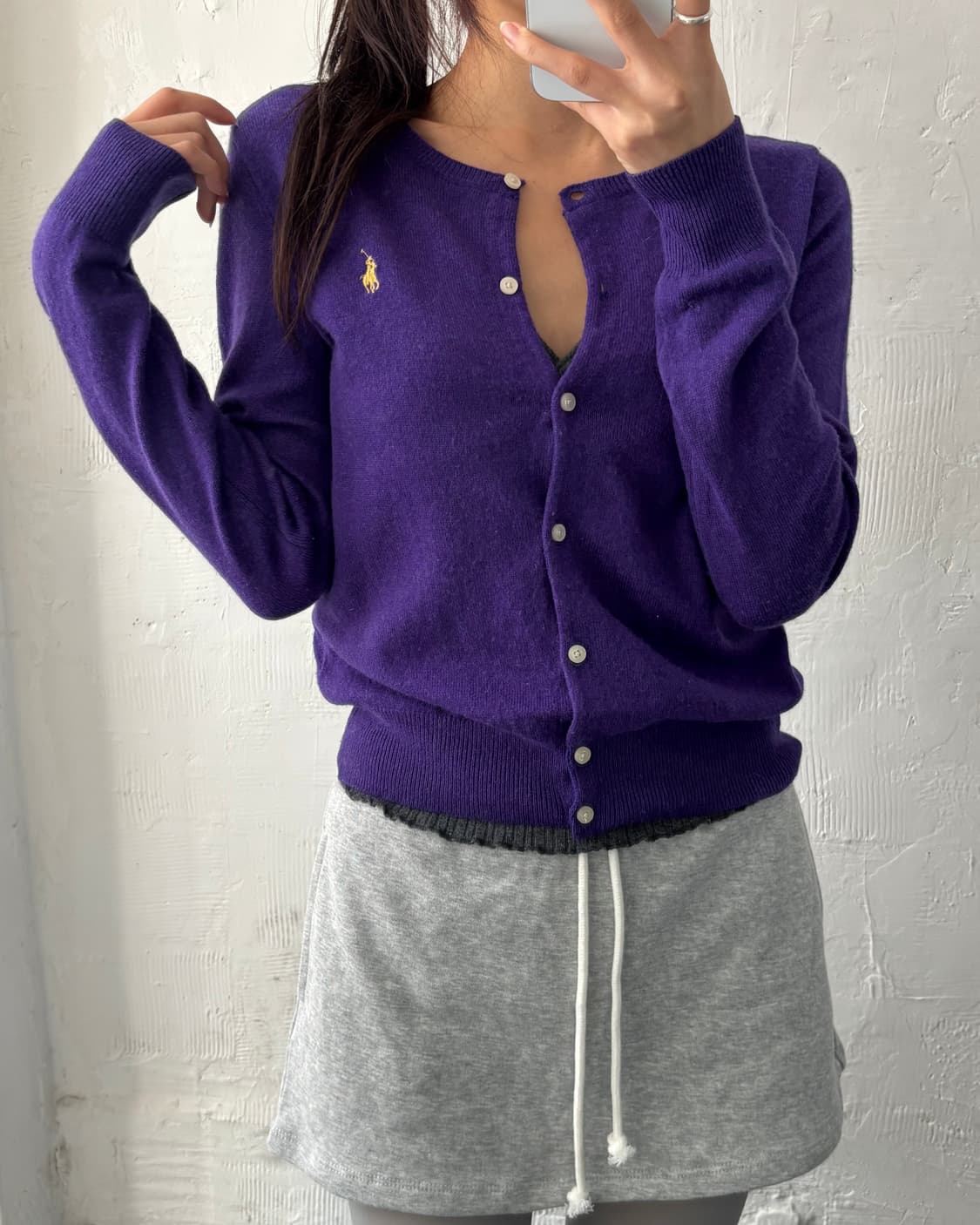 Polo 폴로 랄프로렌 신형 걸즈 퍼플컬러 울 가디건 상품이미지1