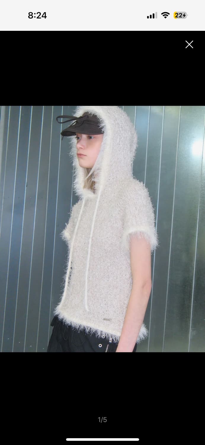 타입서비스 Fuzzy Knitted Hoodie [Gray] 상품이미지2