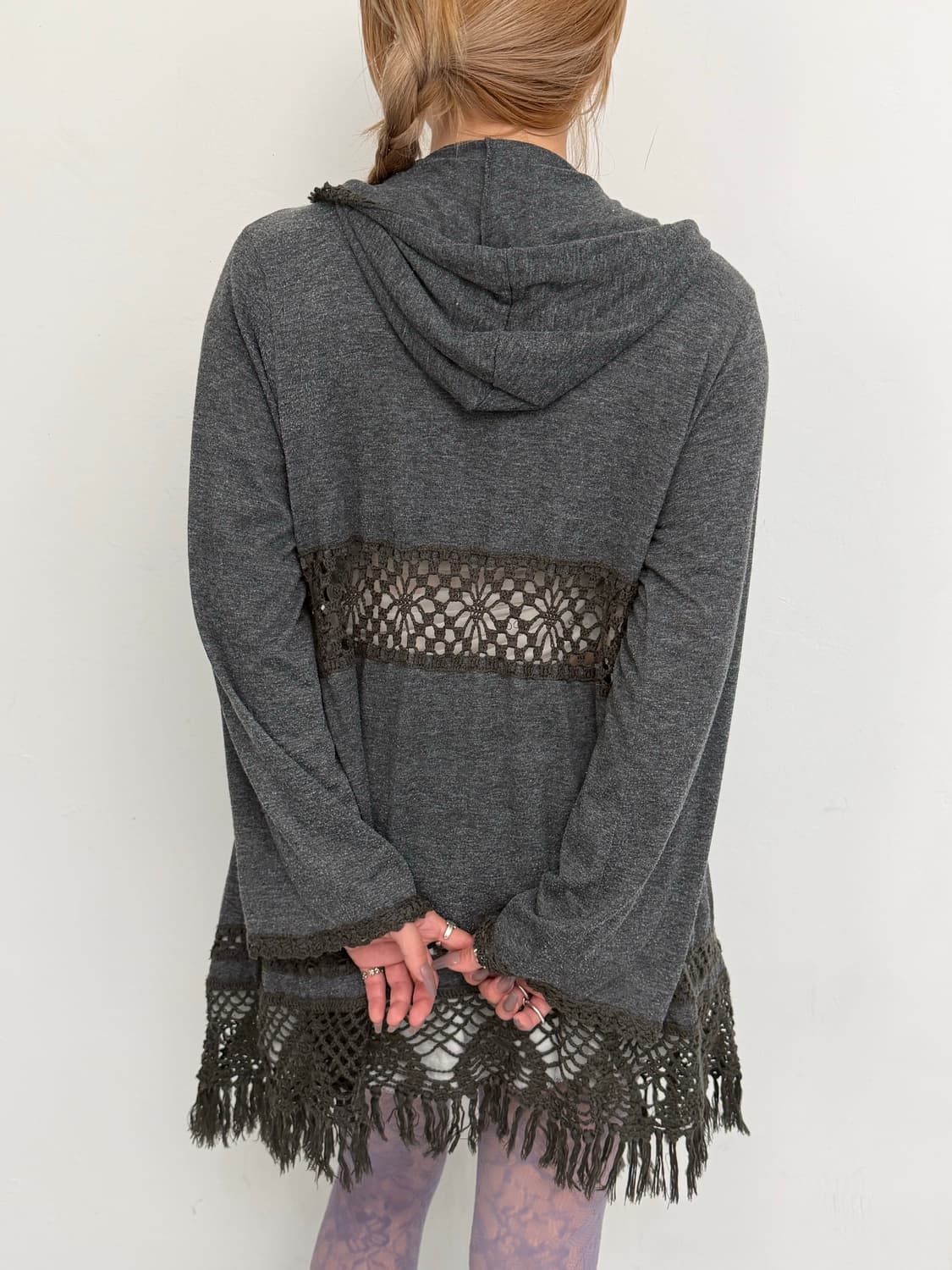 보헤미안 크로쉐 후드 롱 가디건  상품이미지3