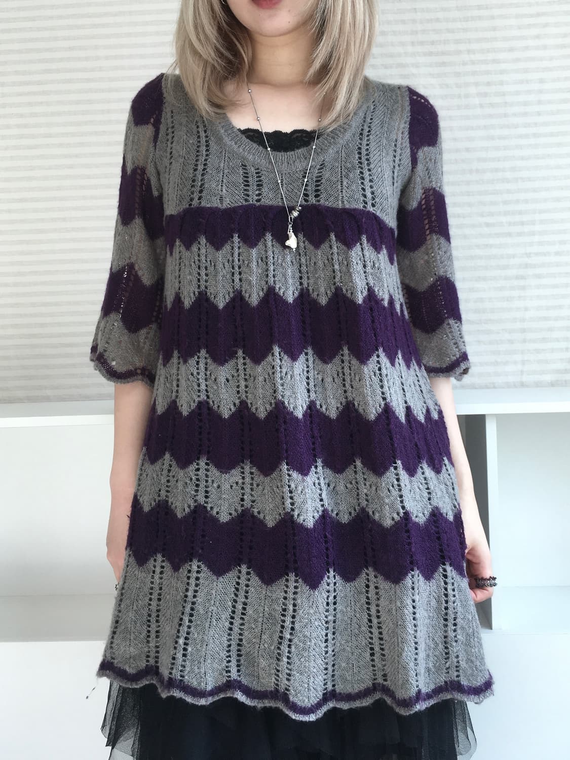 jpn vintage charcoal gray kiki knit ops 상품이미지1