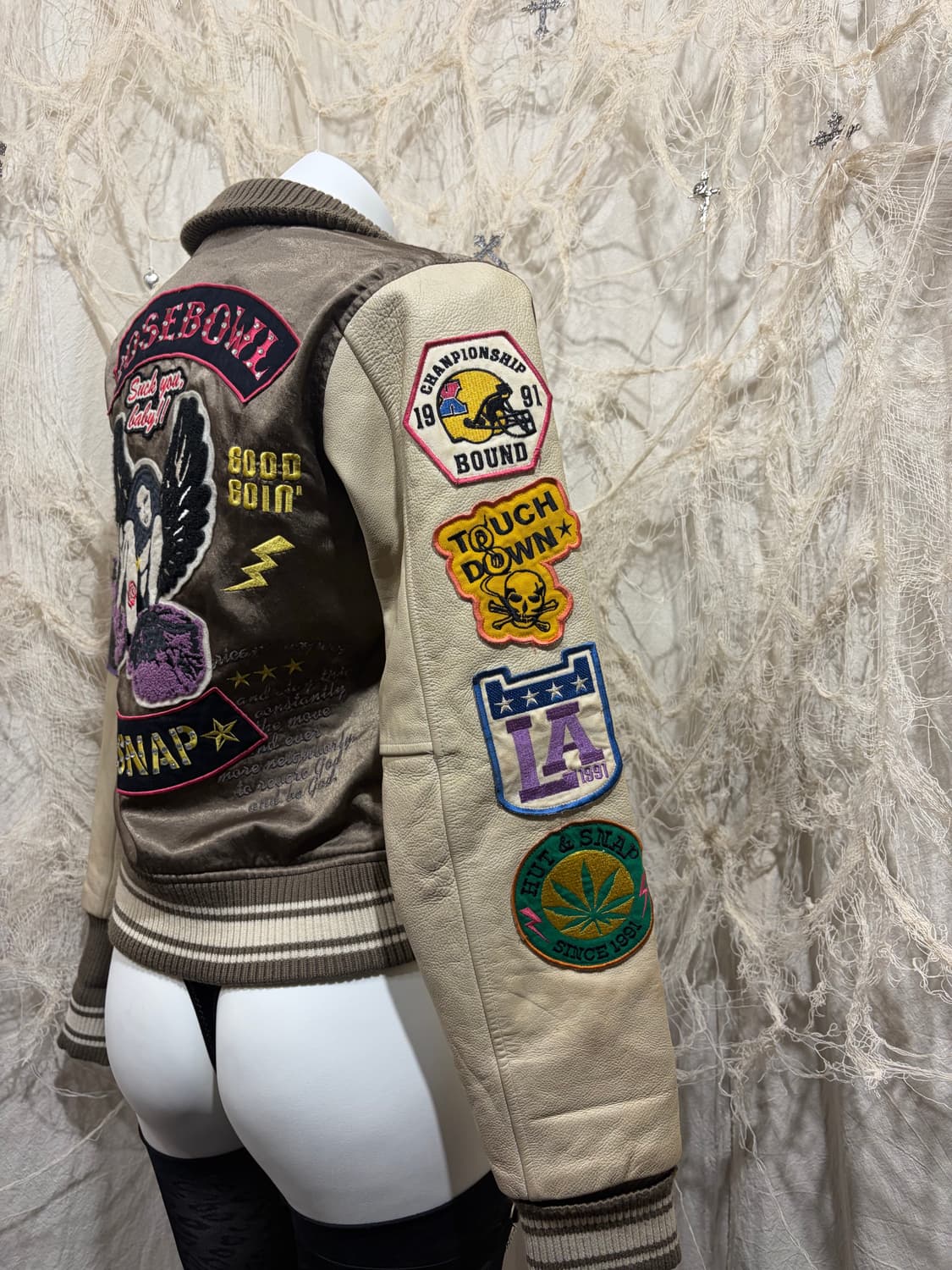 X-girl pacth varsity crop jacket 상품이미지7