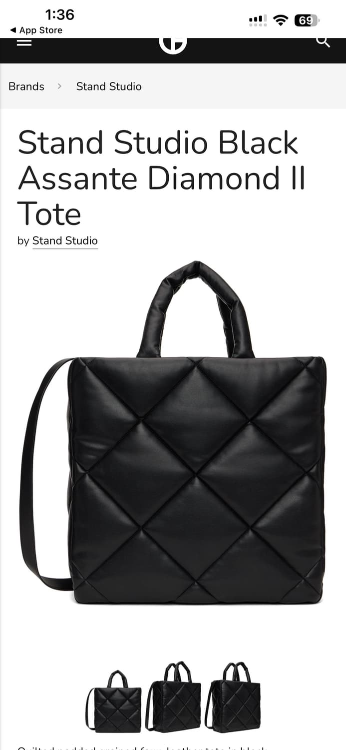 STAND STUDIO 블랙 퀼팅 토트백 상품이미지6