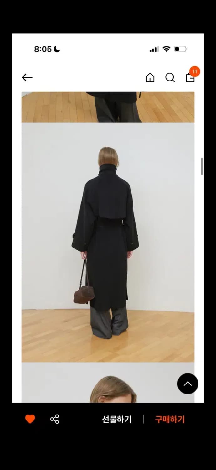 르바 핸드메이드 울 맥 코트 - 블랙 상품이미지2