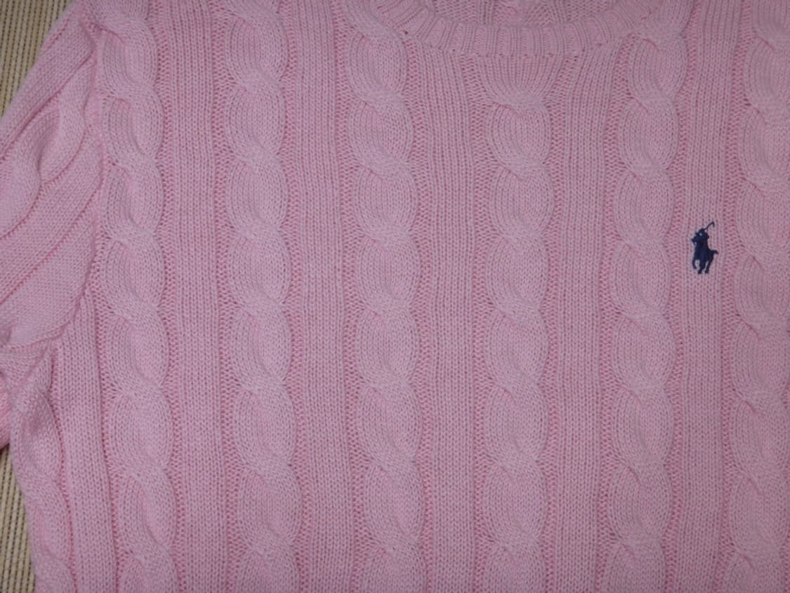 (M/95) 폴로랄프로렌 남성 라운드 꽈배기 면 니트 상품이미지5