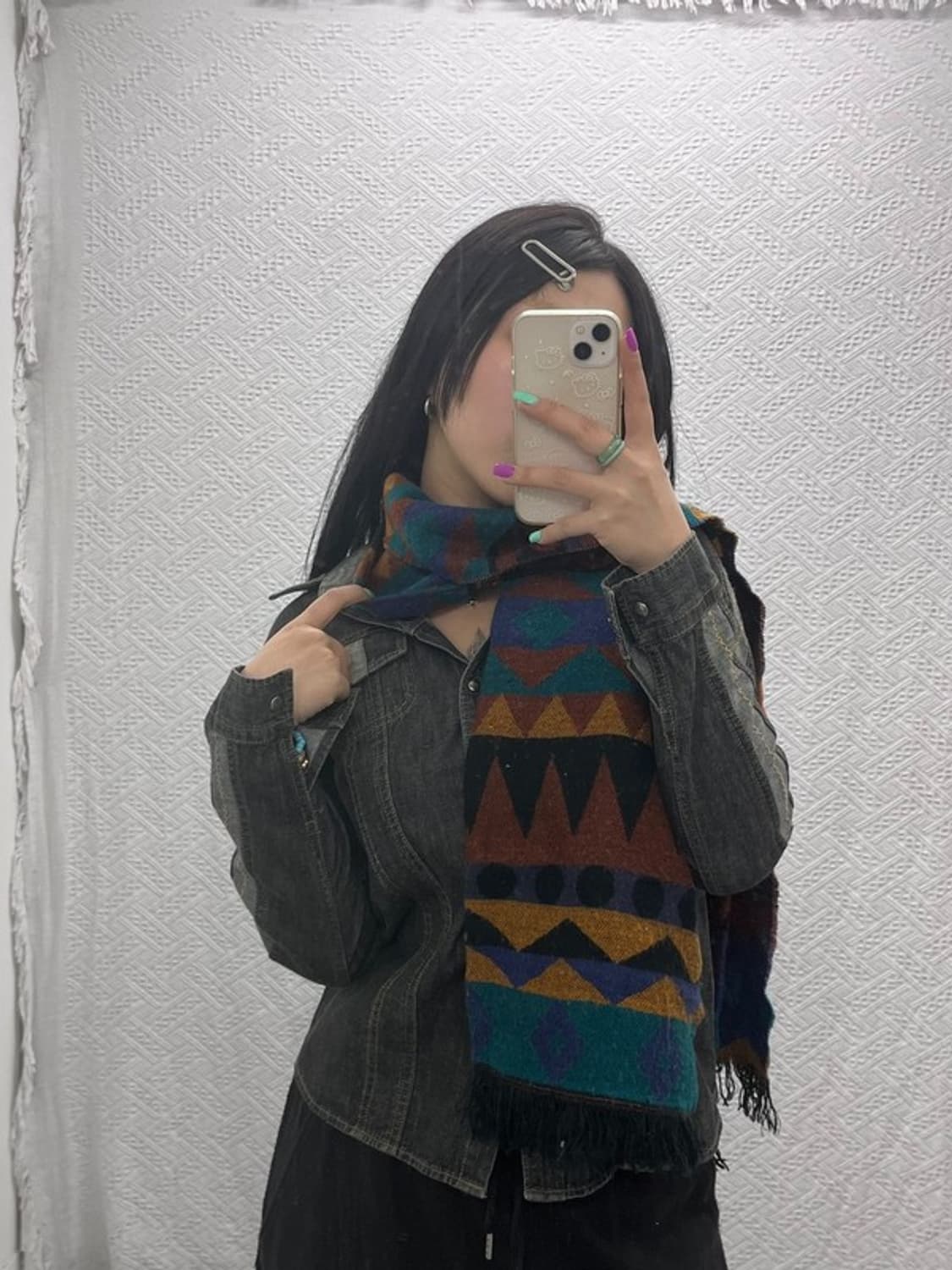 빈티지 보헤미안 인디언 패턴 목도리 머플러 C06914 상품이미지1