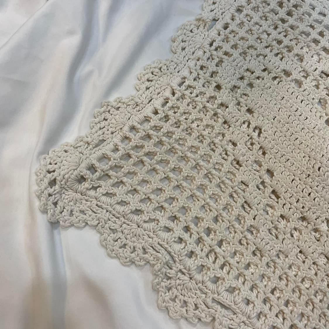 빈티지 크로쉐 뜨개 하트 사각매트 상품이미지2