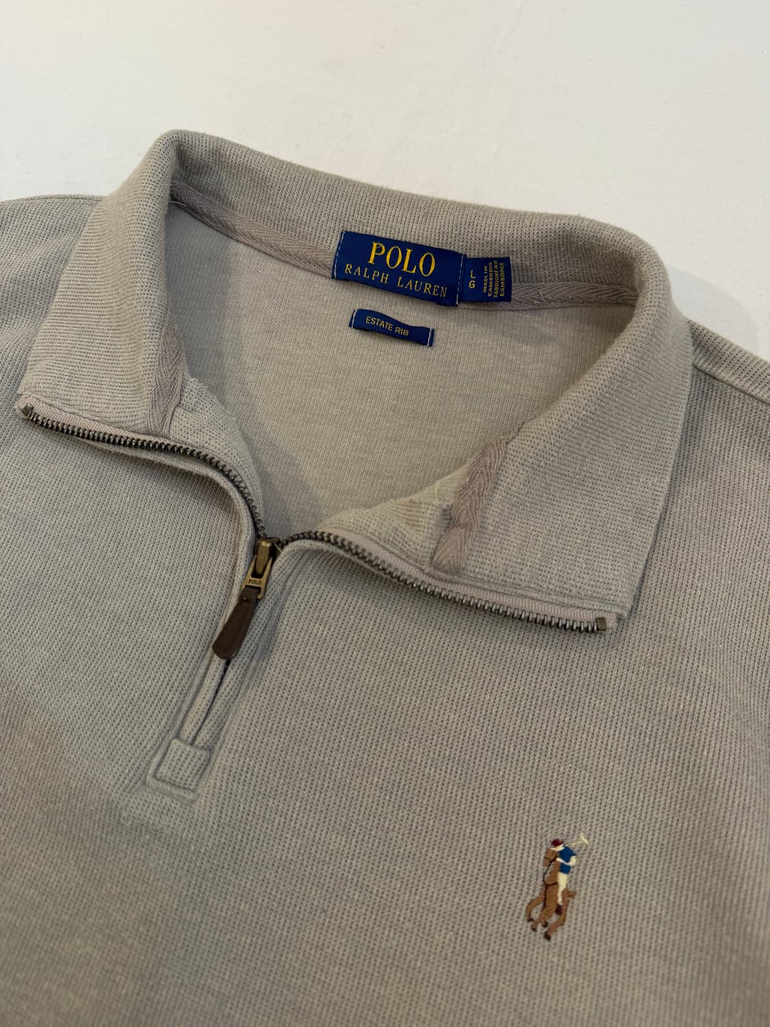 폴로 랄프로렌 반집업 와플 코튼 니트 베이지 상품이미지2