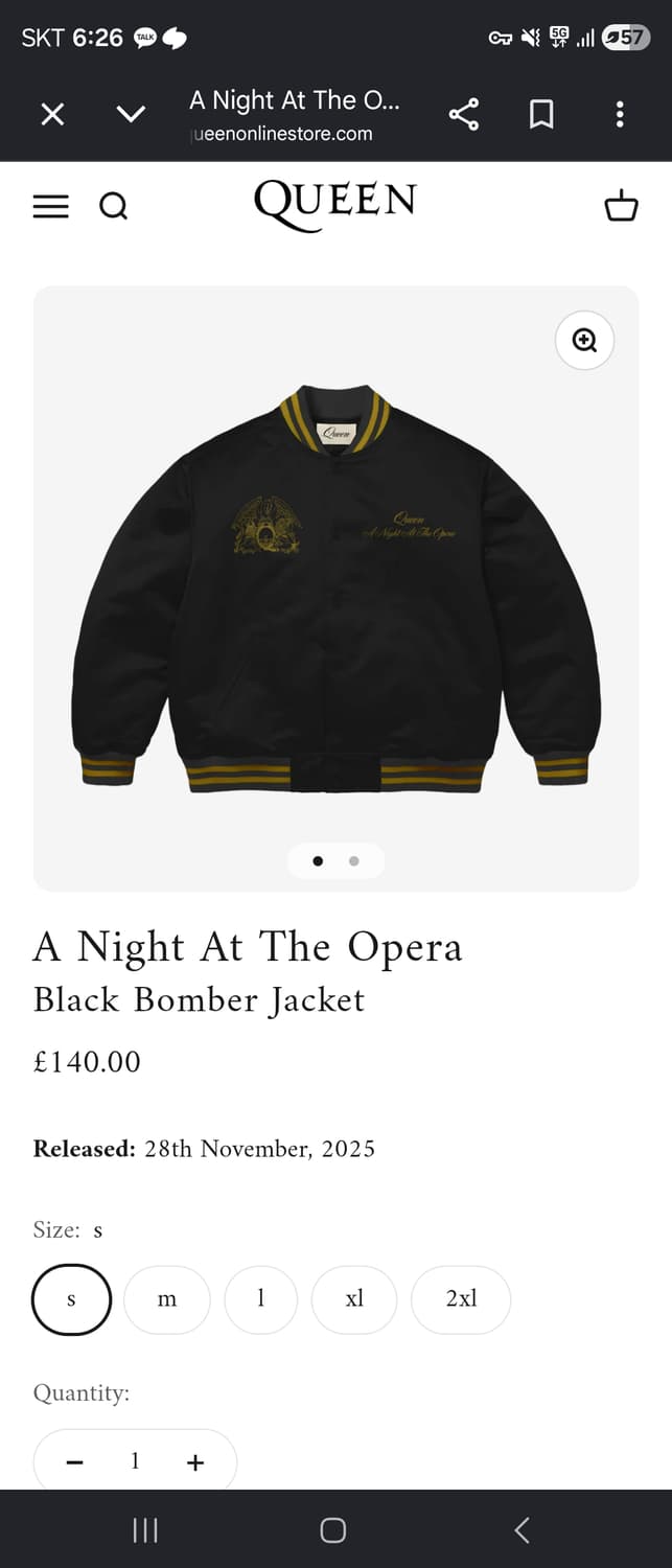 A Night At The Opera Black Bomber Jacket 상품이미지1