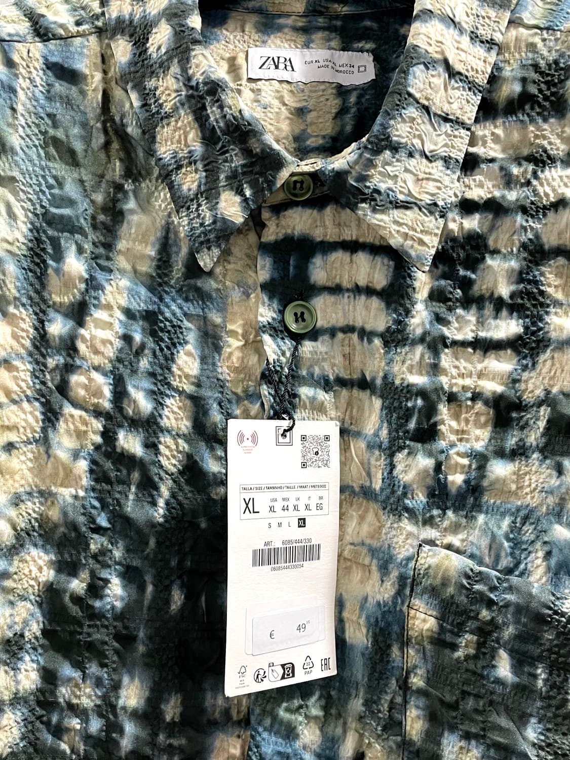 자라/ 타이다이 프린트 셔츠/ XL 상품이미지9
