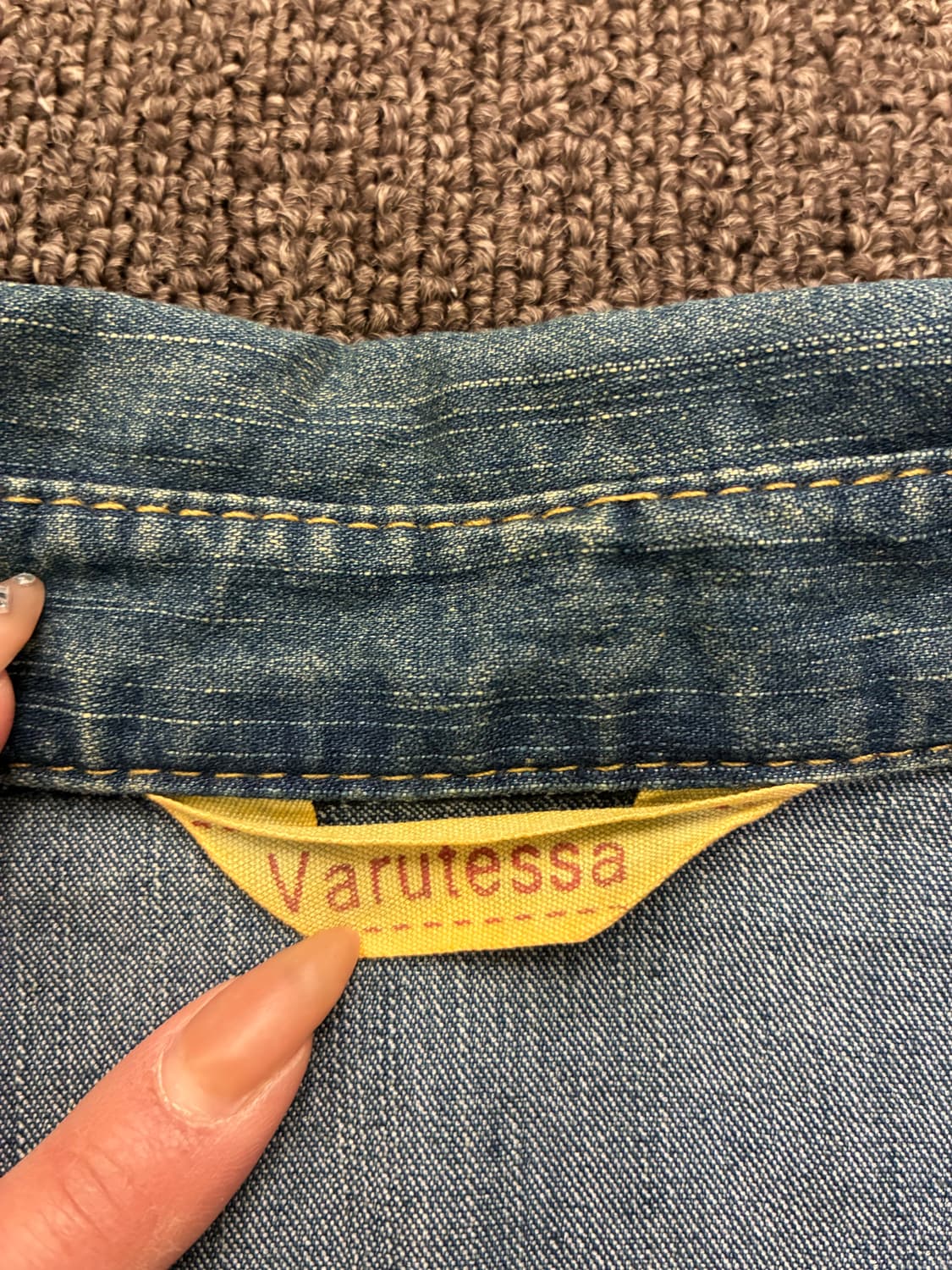 3L)Japanese vintage 여성 프릴 디테일 데님 셔츠 상품이미지6