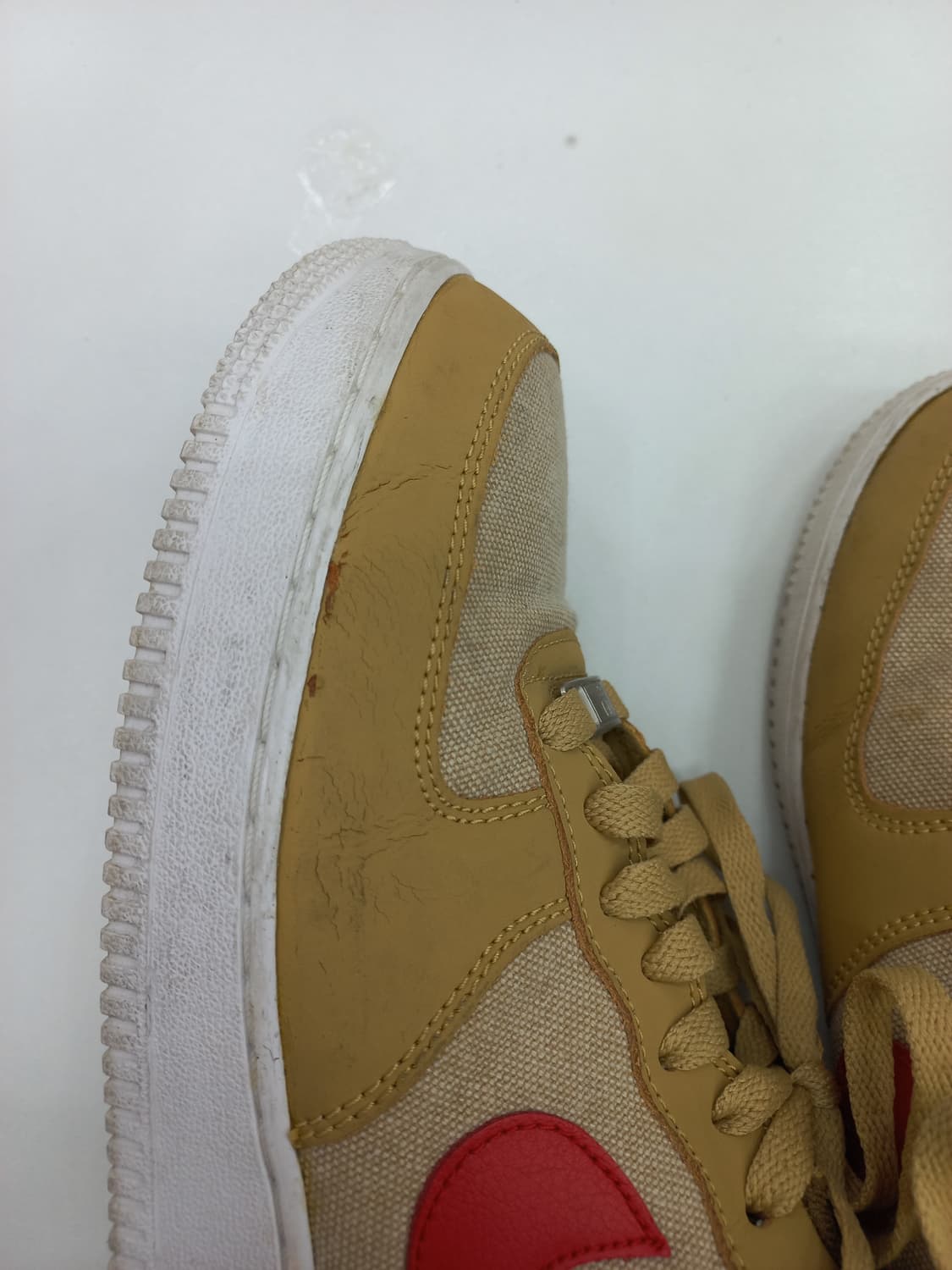 나이키 에어포스1 로우 캔버스 스우시 베이지 255mm 상품이미지1