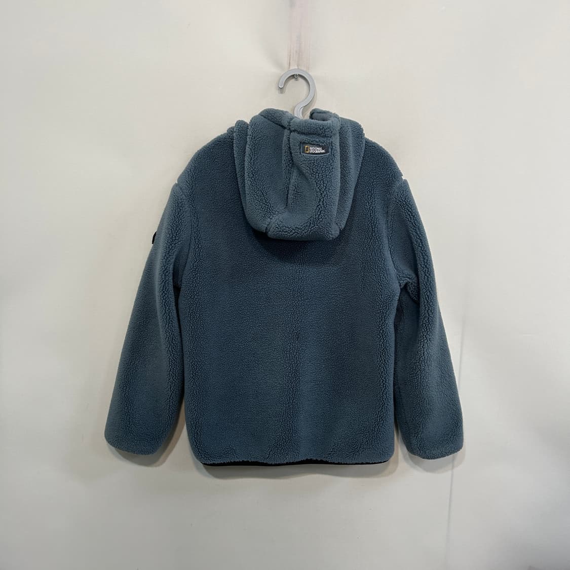 내셔널지오그래픽 양털 셰르파 뽀글이 후드집업 블루그레이 160 상품이미지3