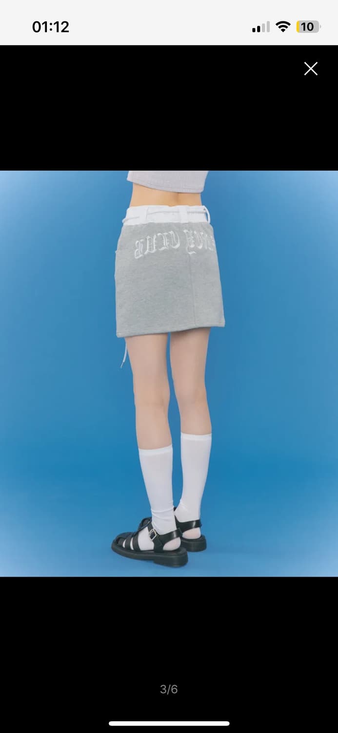 팬시클럽 레터링 스웻 팬츠 스커트_(GRAY) 상품이미지3