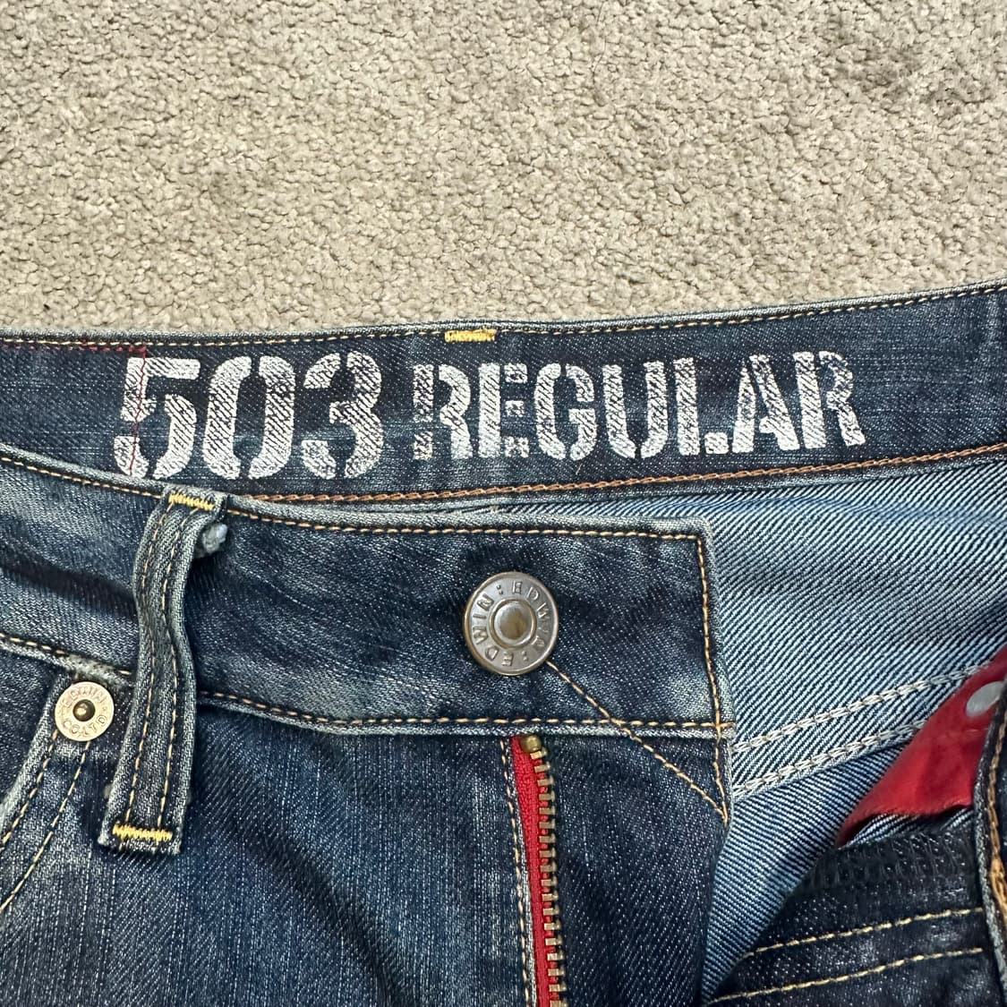 에드윈503 블루트립 레귤러 스트레이트핏 데님 팬츠(29) 상품이미지4