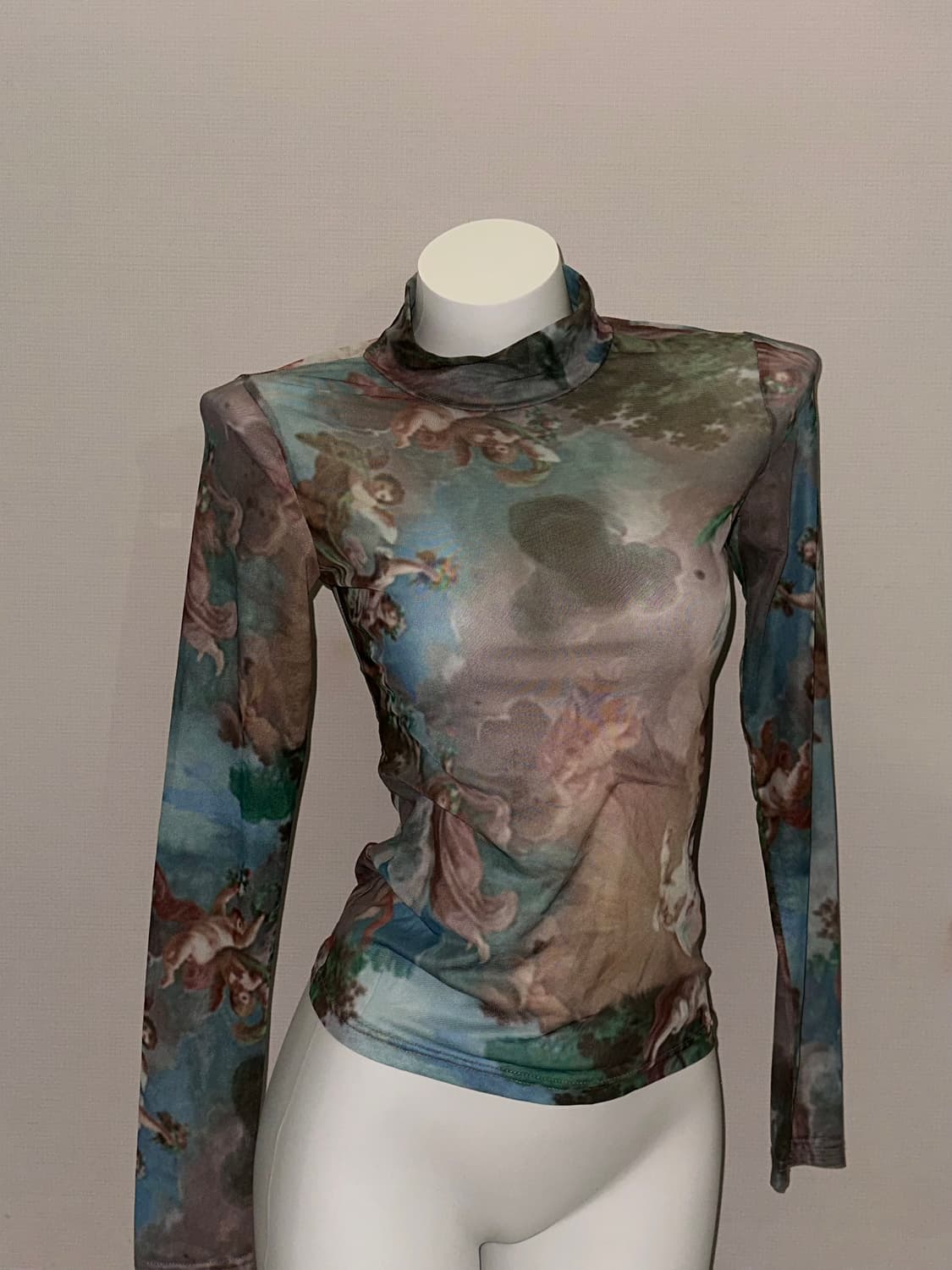 시스루 천사 빈티지 반폴라 슬림핏 롱슬리브 상품이미지2