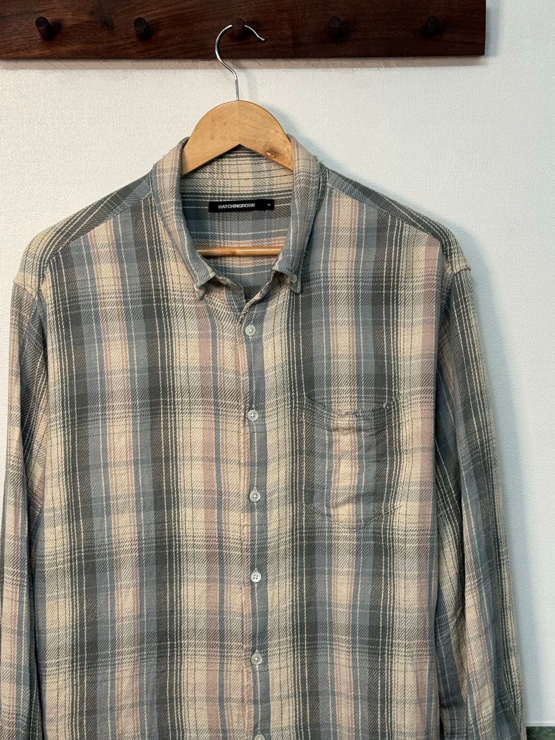 해칭룸 디스 체크셔츠 아이스크림/S25 상품이미지2