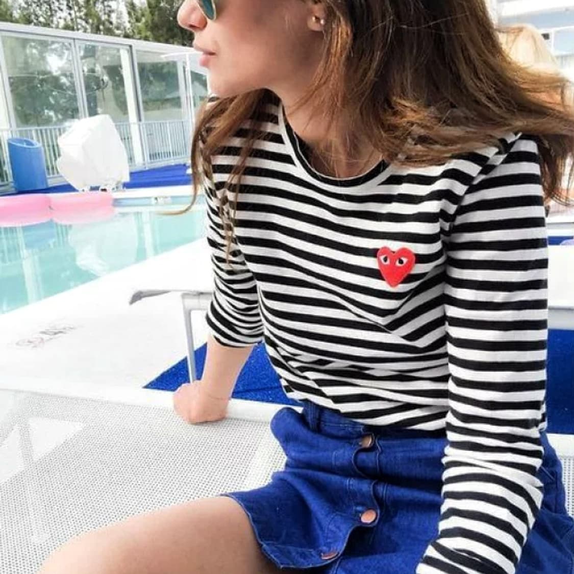 꼼데가르송 하트와펜 스트라이프 티셔츠 상품이미지1