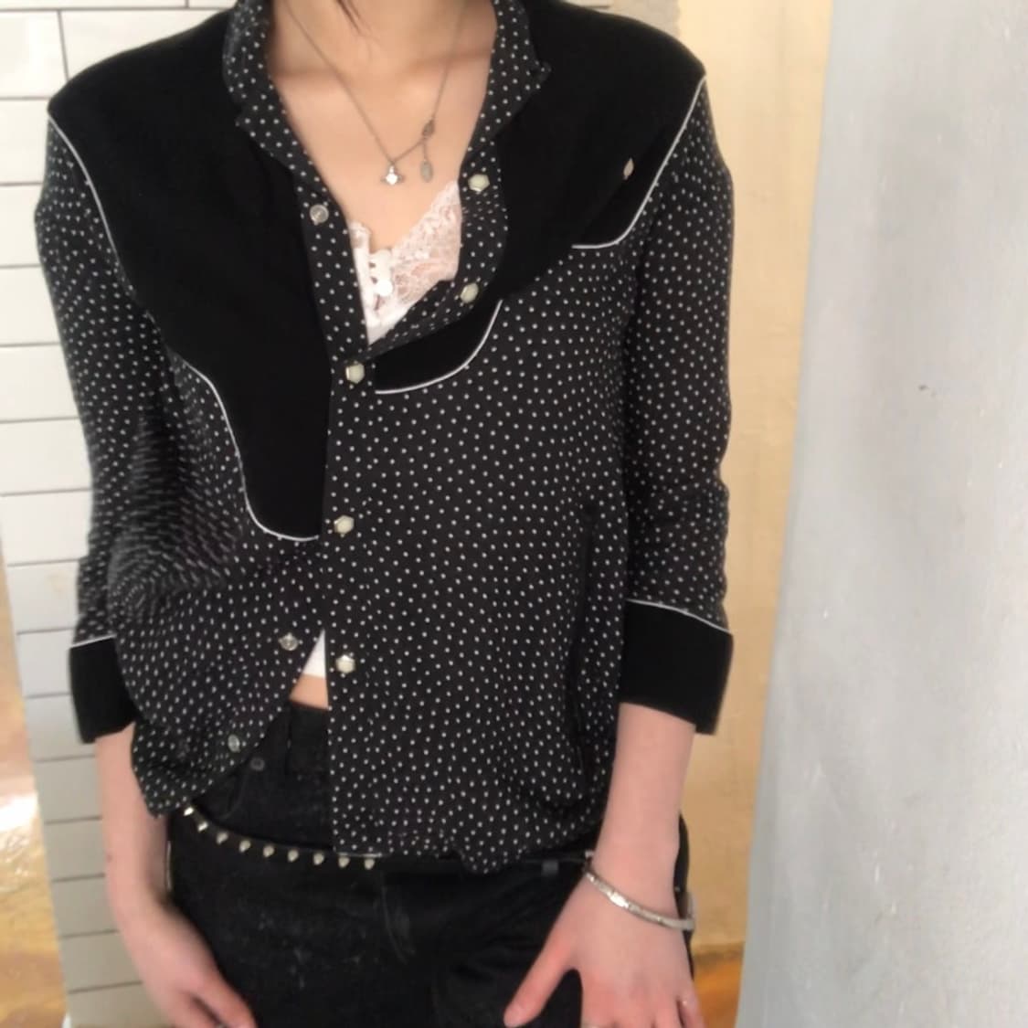 언더커버 도트 배색 웨스턴 셔츠 / 1 사이즈 상품이미지9